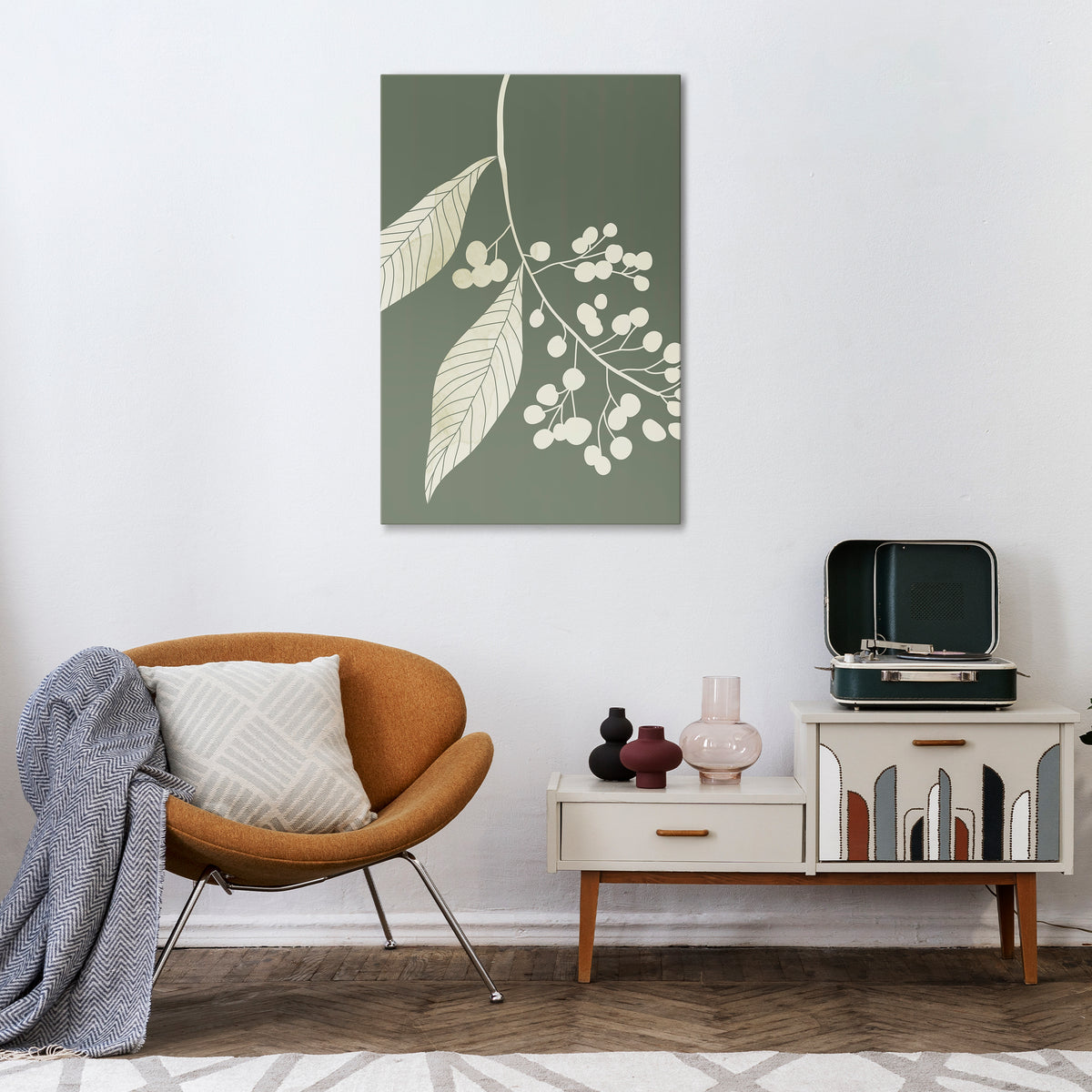 SERENE LEAFY FANTASIES Cuadro en lienzo vertical