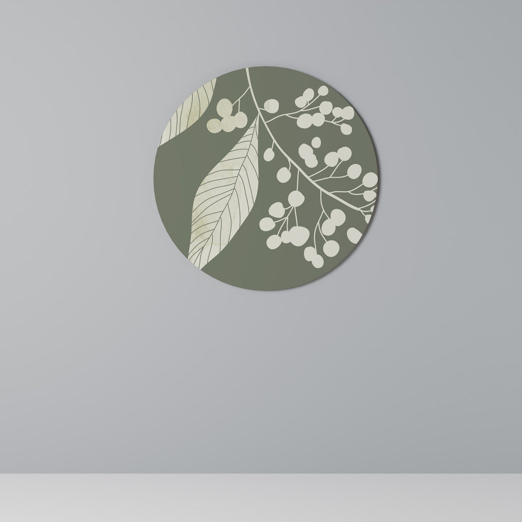 SERENE LEAFY FANTASIES Round Wall Art
