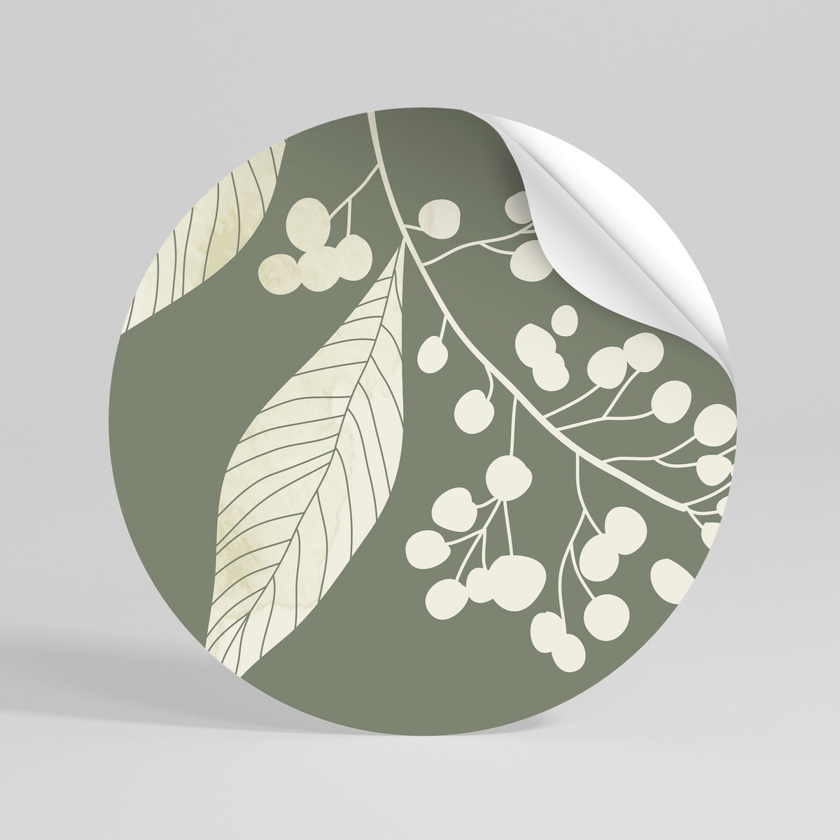 SERENE LEAFY FANTASIES Vinilo adhesivo redondo