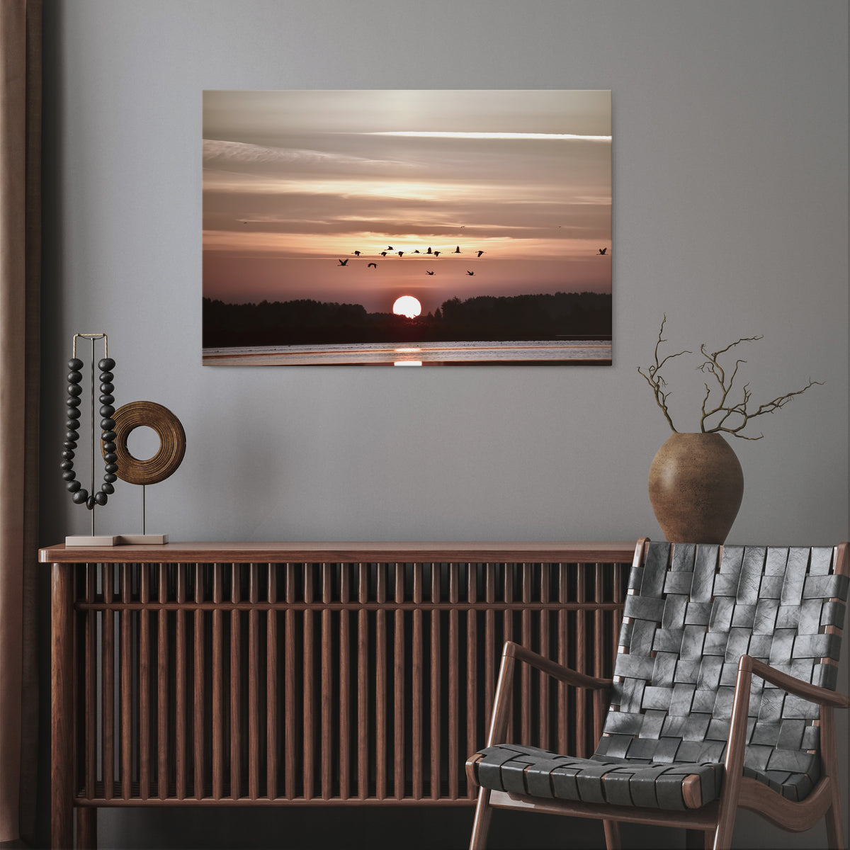 SUNSET FLIGHT SYMPHONY Cuadro en lienzo horizontal