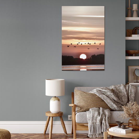 SUNSET FLIGHT SYMPHONY Vertical Canvas Print