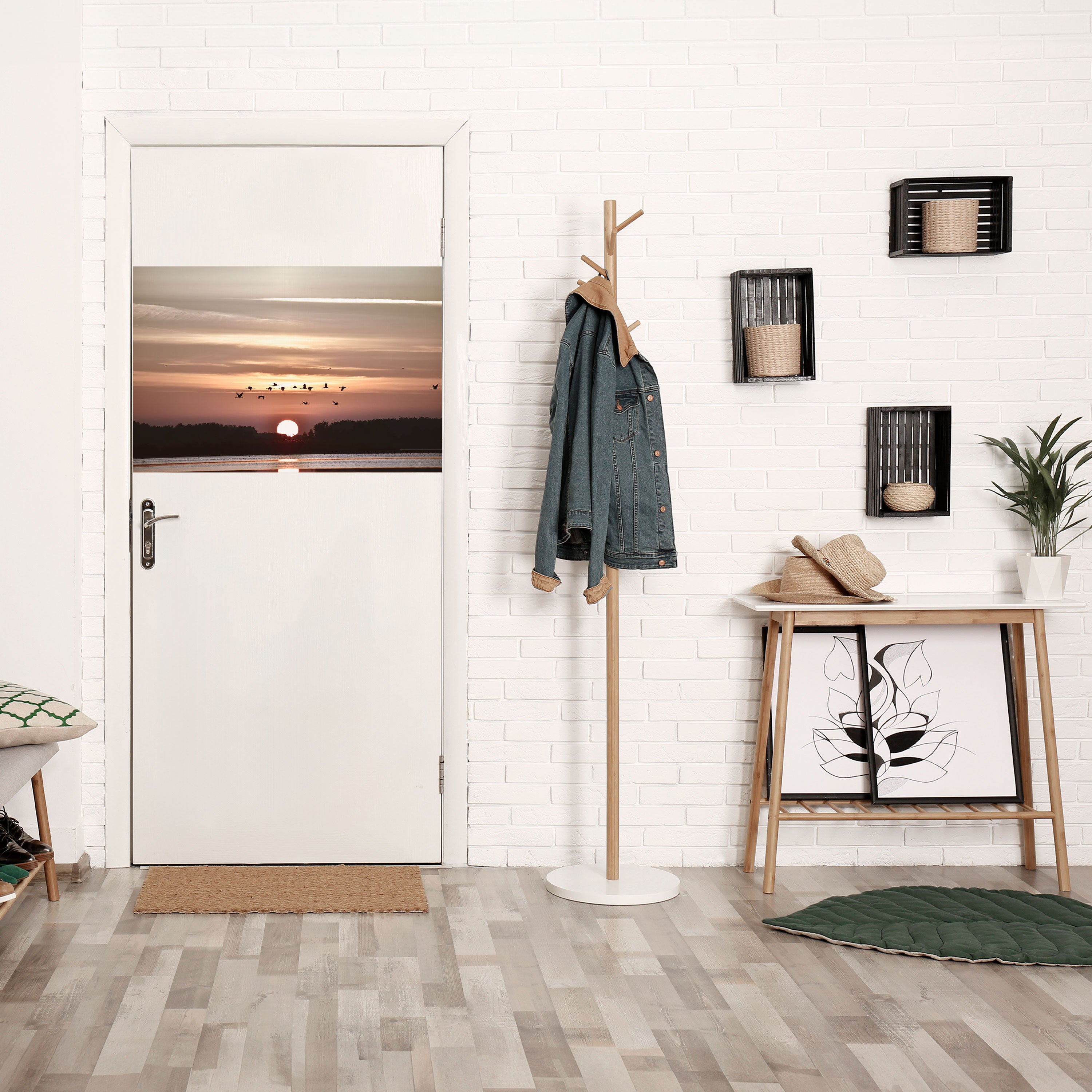 Póster horizontal autoadhesivo SINFONÍA DE VUELO AL ATARDECER