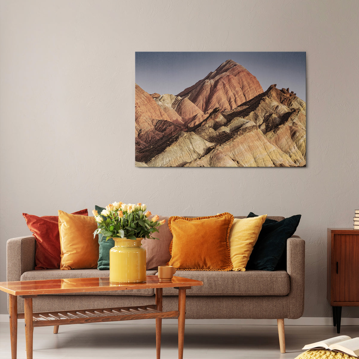 PEAKS OF PAINTED DREAMS Cuadro en lienzo horizontal