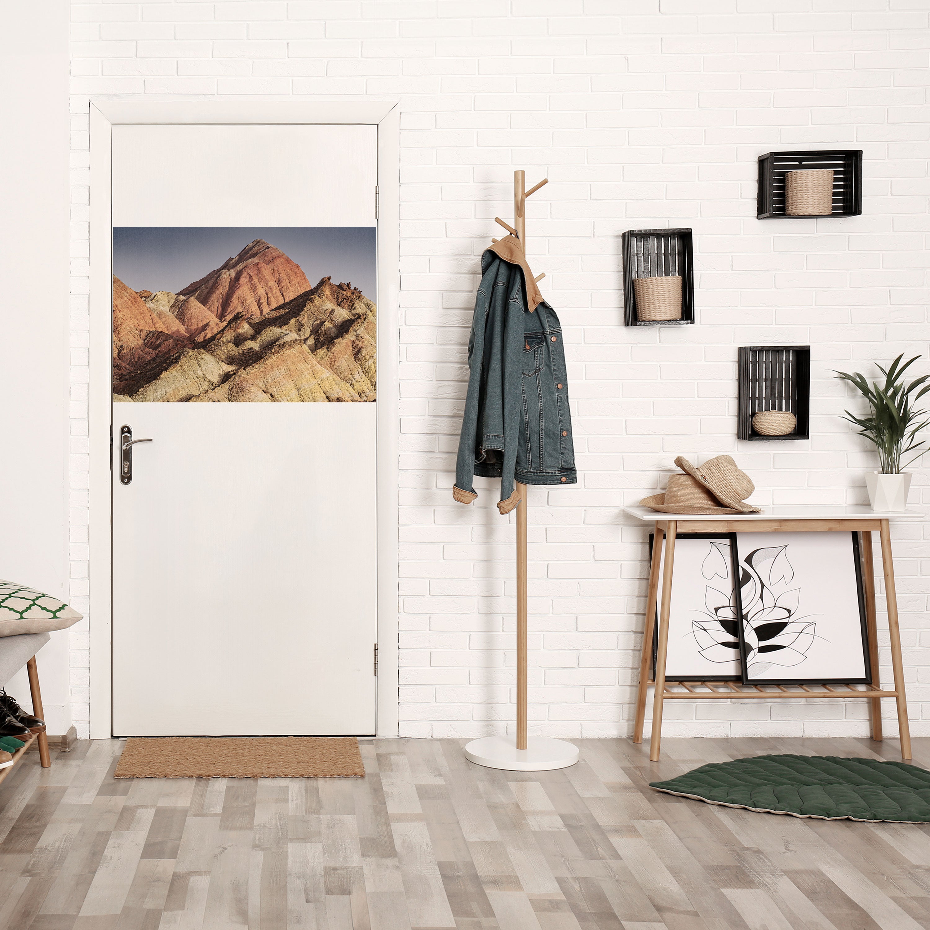 Póster horizontal autoadhesivo "Picos de sueños pintados"