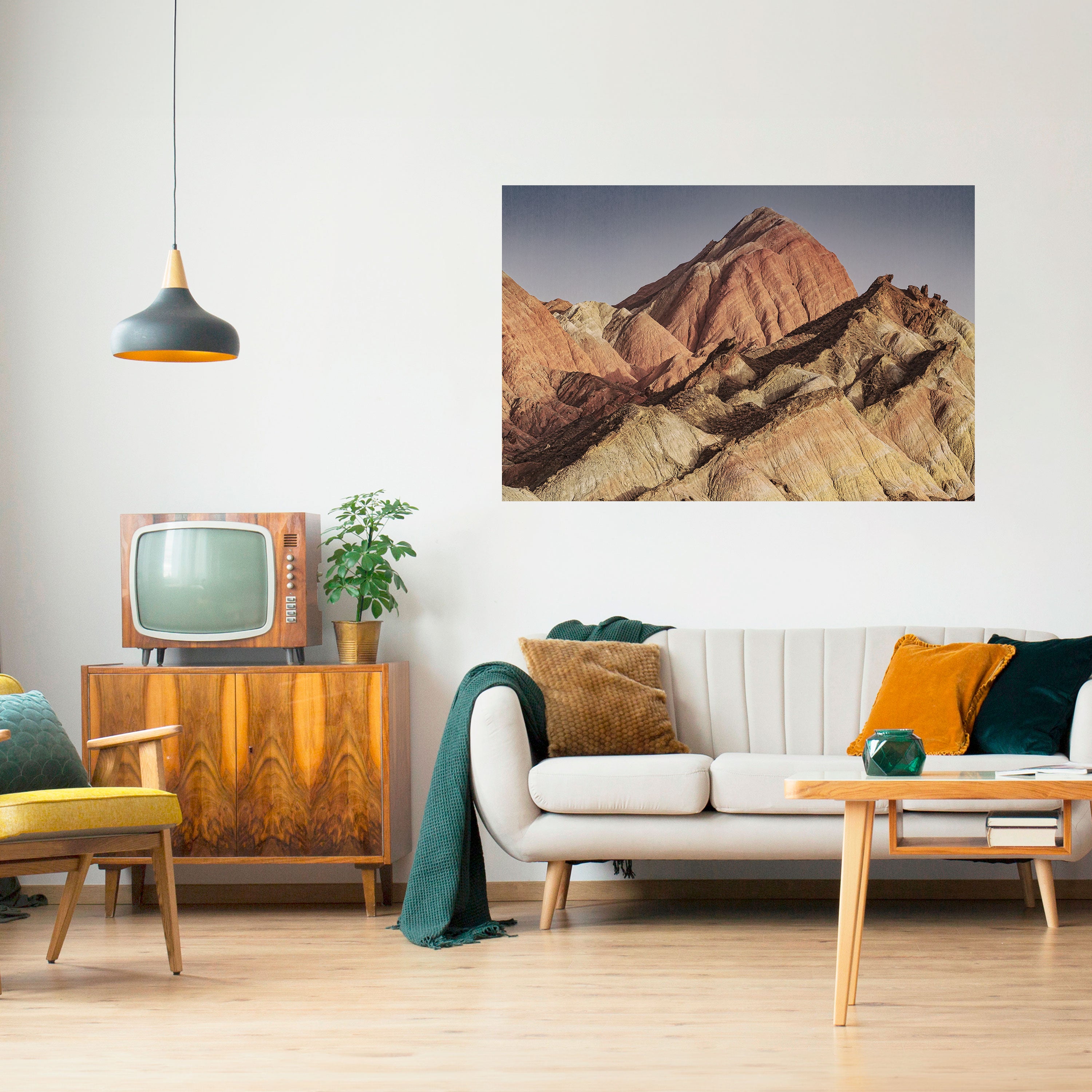 Póster horizontal autoadhesivo "Picos de sueños pintados"