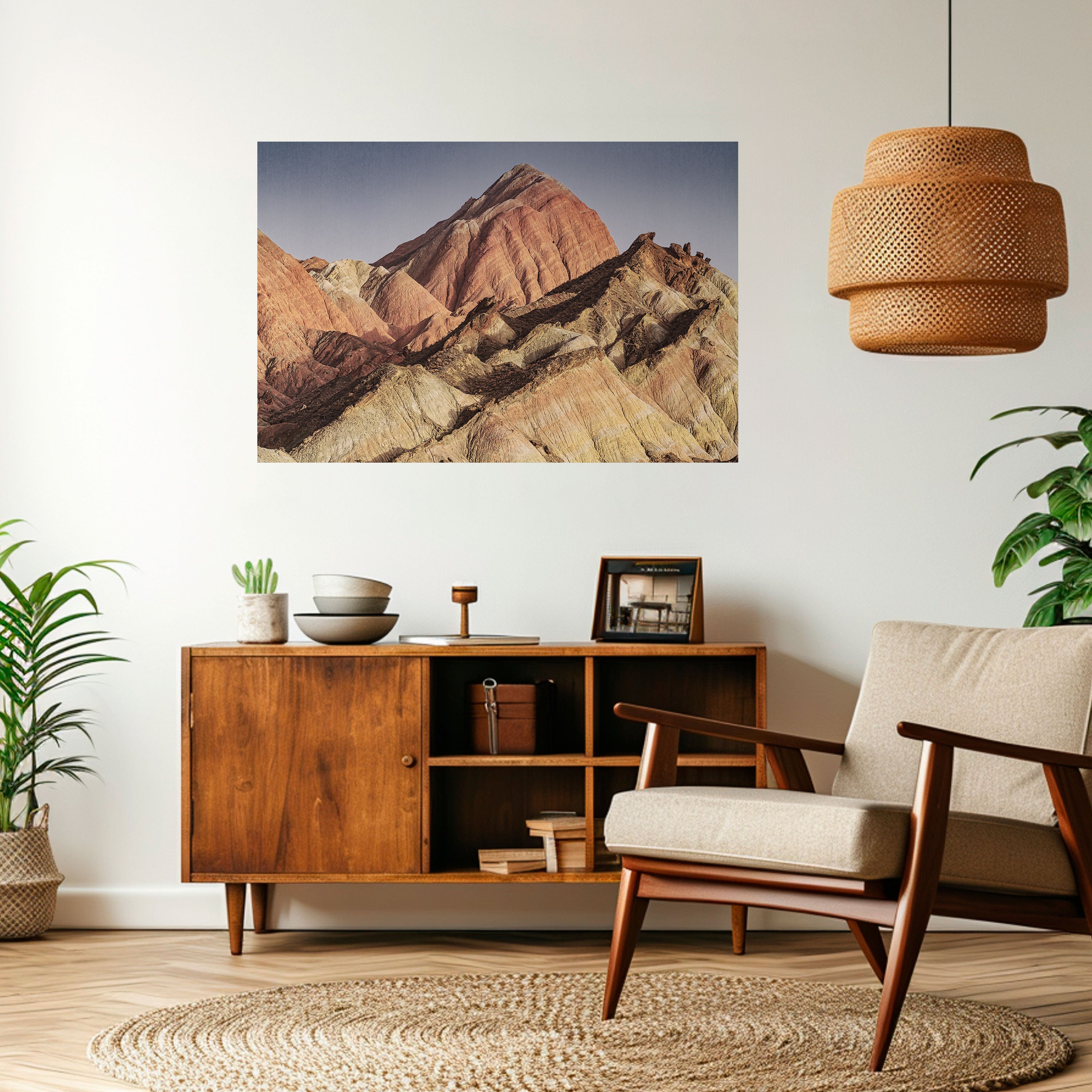 Póster horizontal autoadhesivo "Picos de sueños pintados"