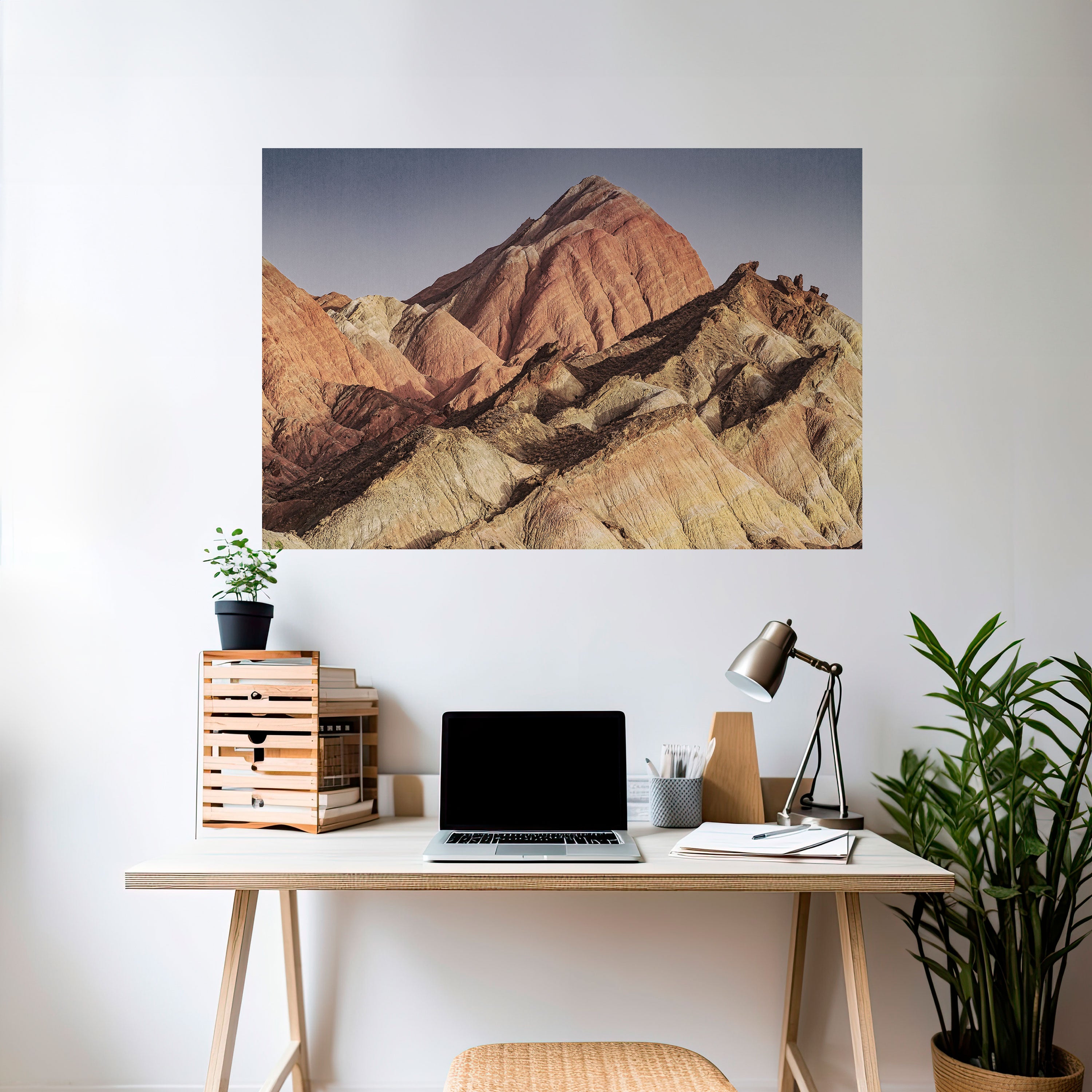 Póster horizontal autoadhesivo "Picos de sueños pintados"