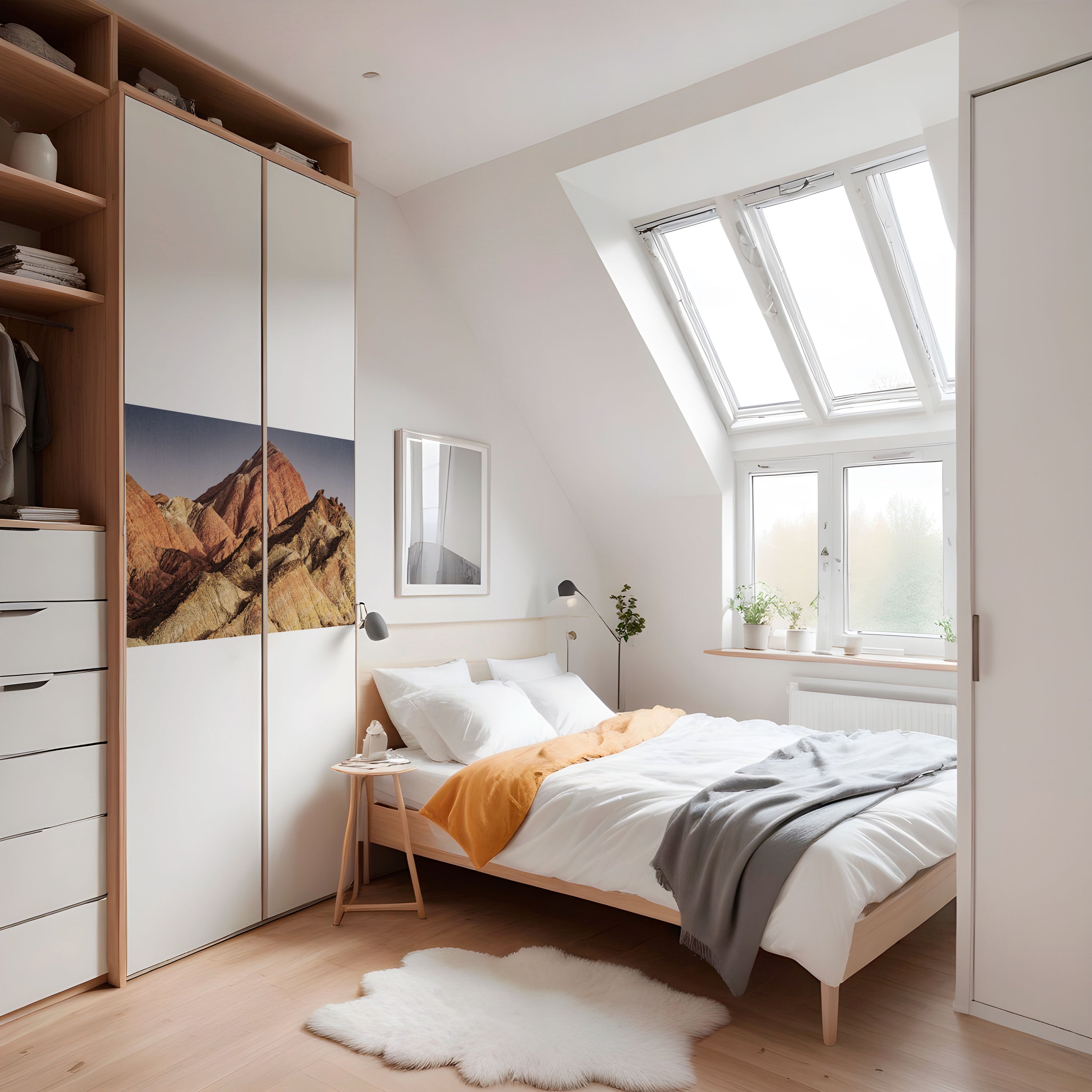 Póster horizontal autoadhesivo "Picos de sueños pintados"