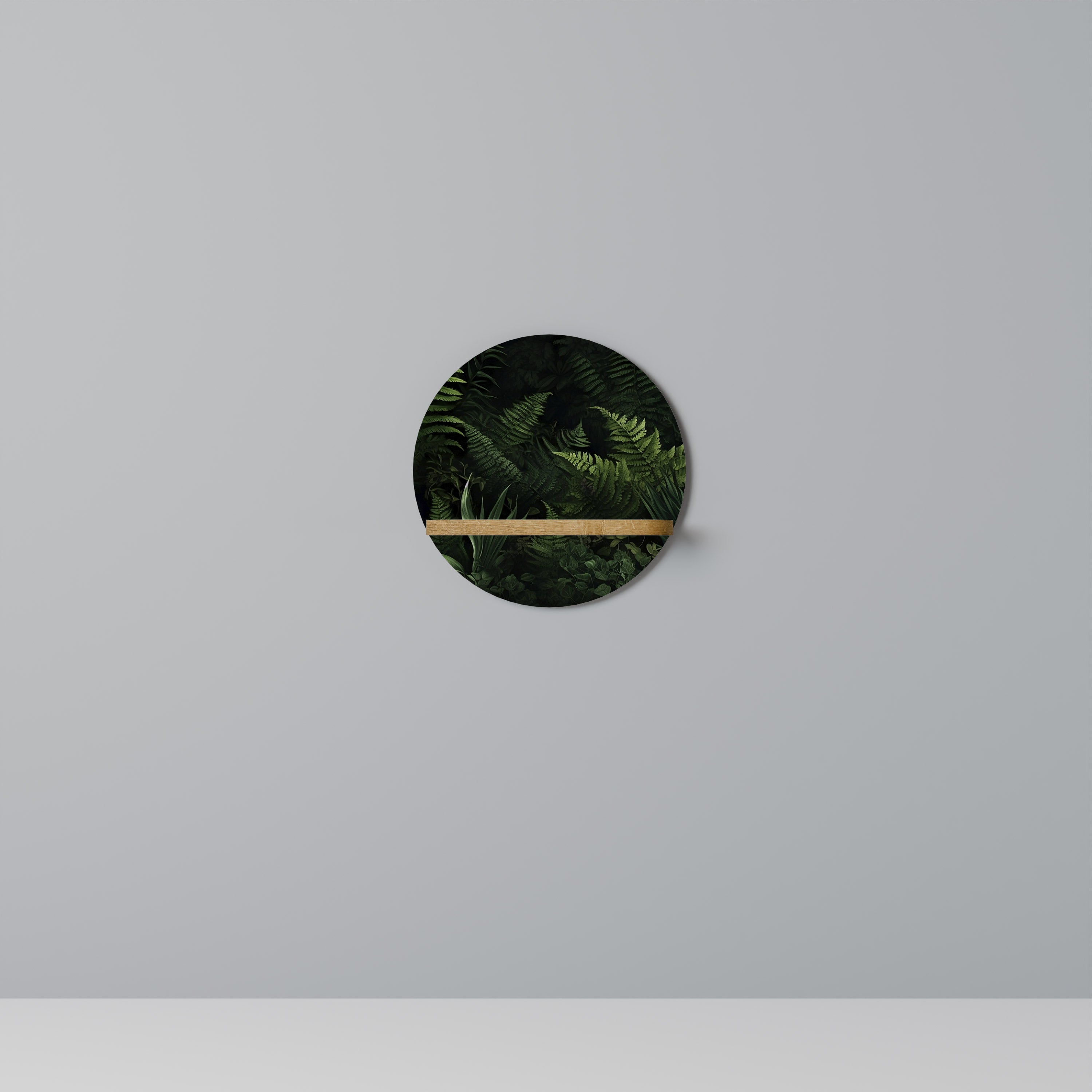 Estantería artística redonda FERN SECRETS con efecto roble