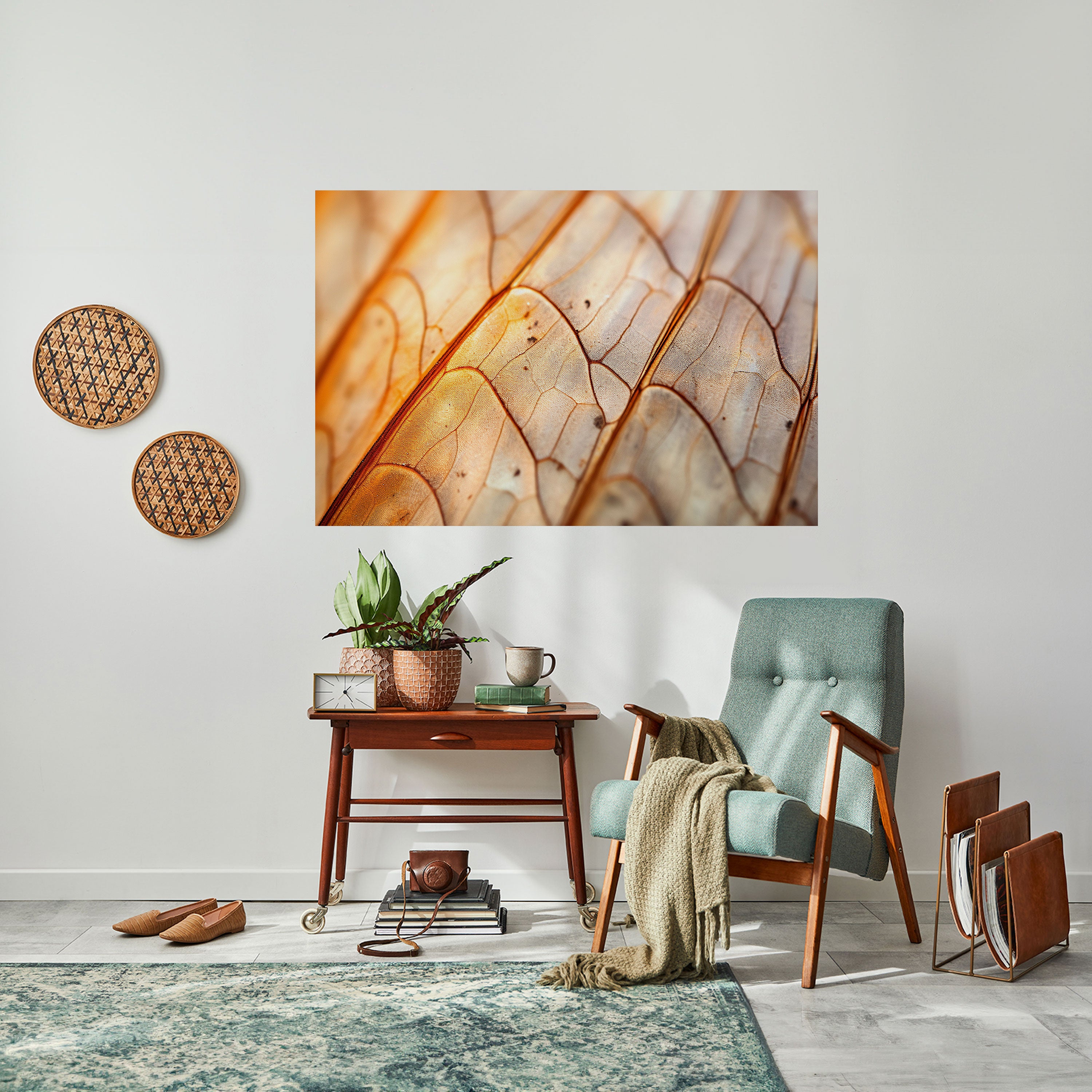 Póster horizontal autoadhesivo con vetas elegantes