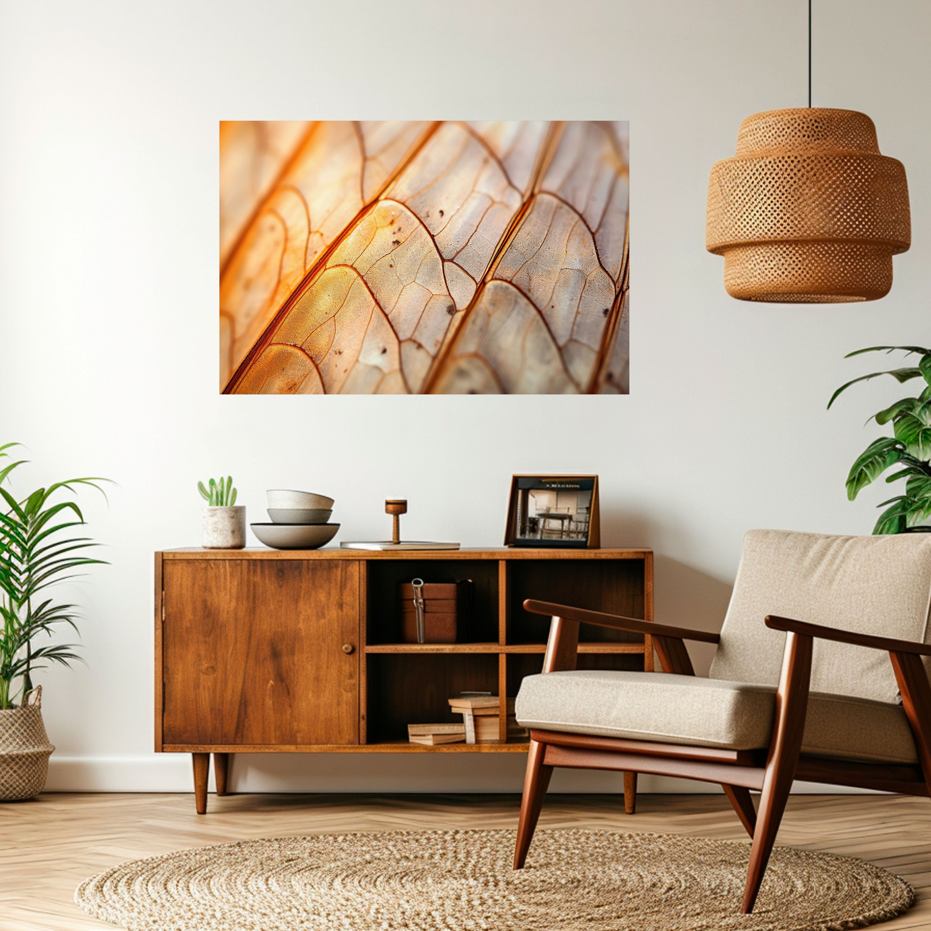 Póster horizontal autoadhesivo con vetas elegantes