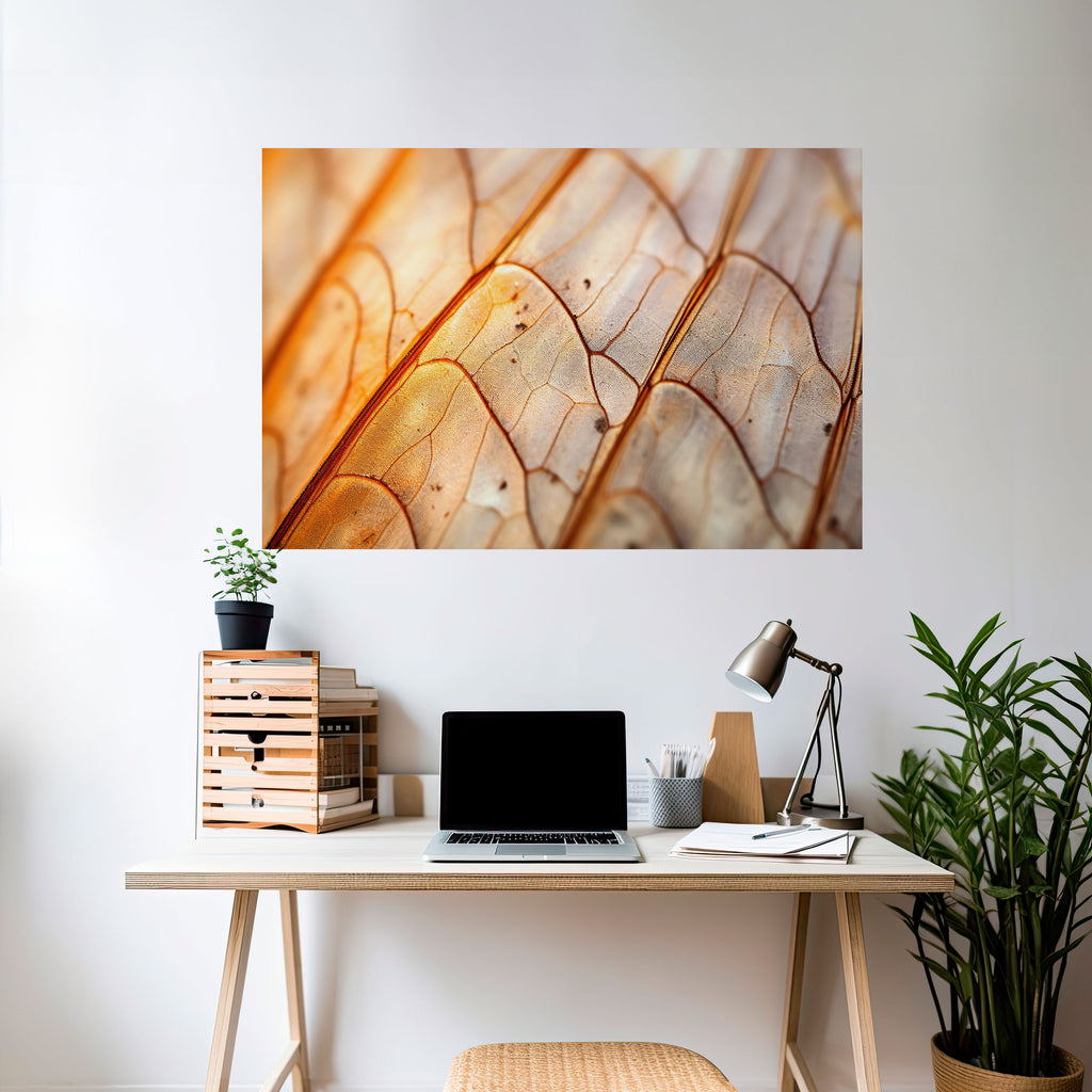 ELEGANT VEINING Peel and Stick Horizontal Poster