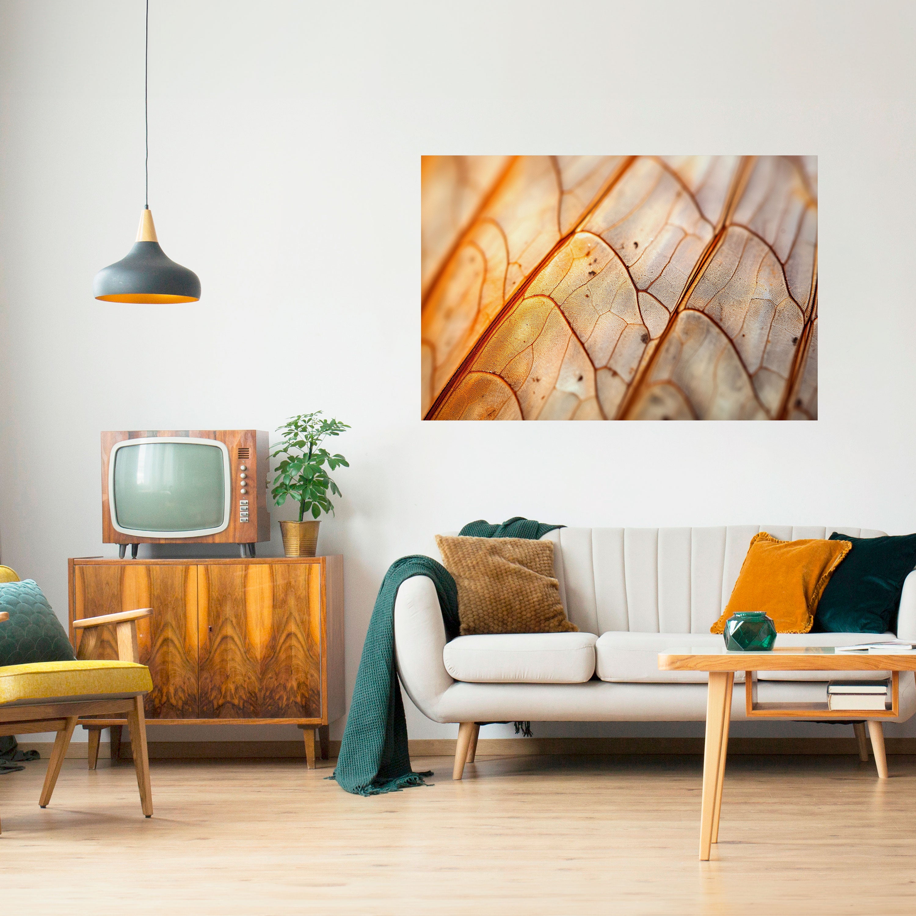 Póster horizontal autoadhesivo con vetas elegantes