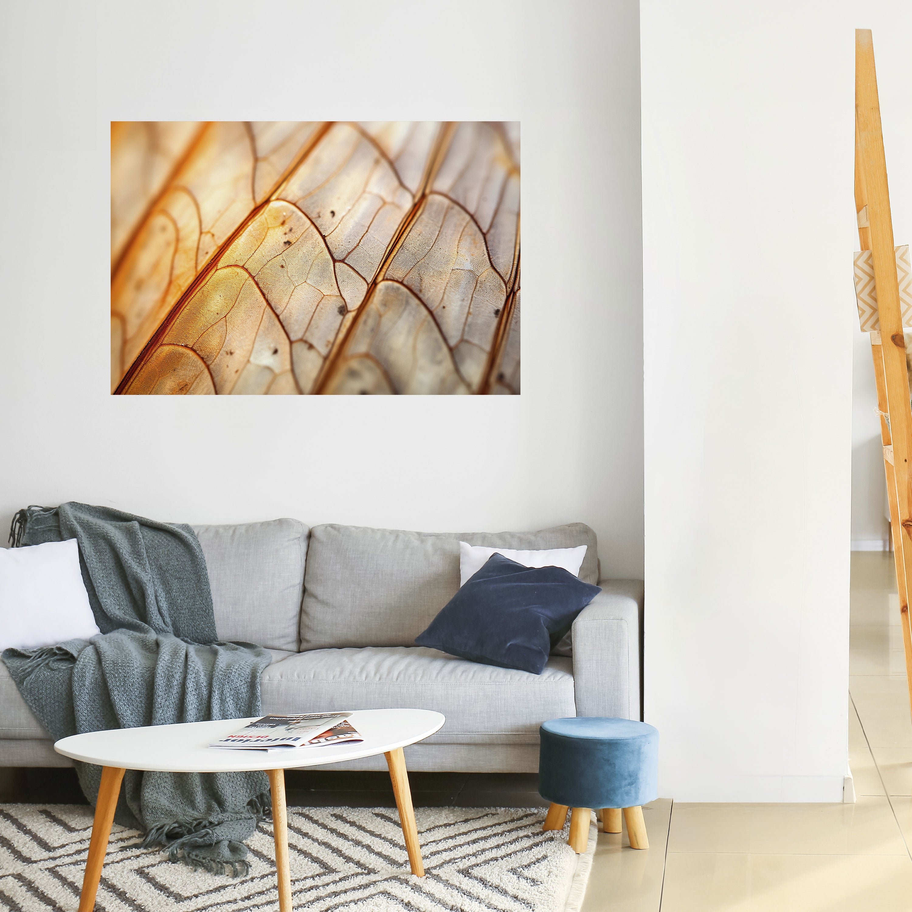 Póster horizontal autoadhesivo con vetas elegantes