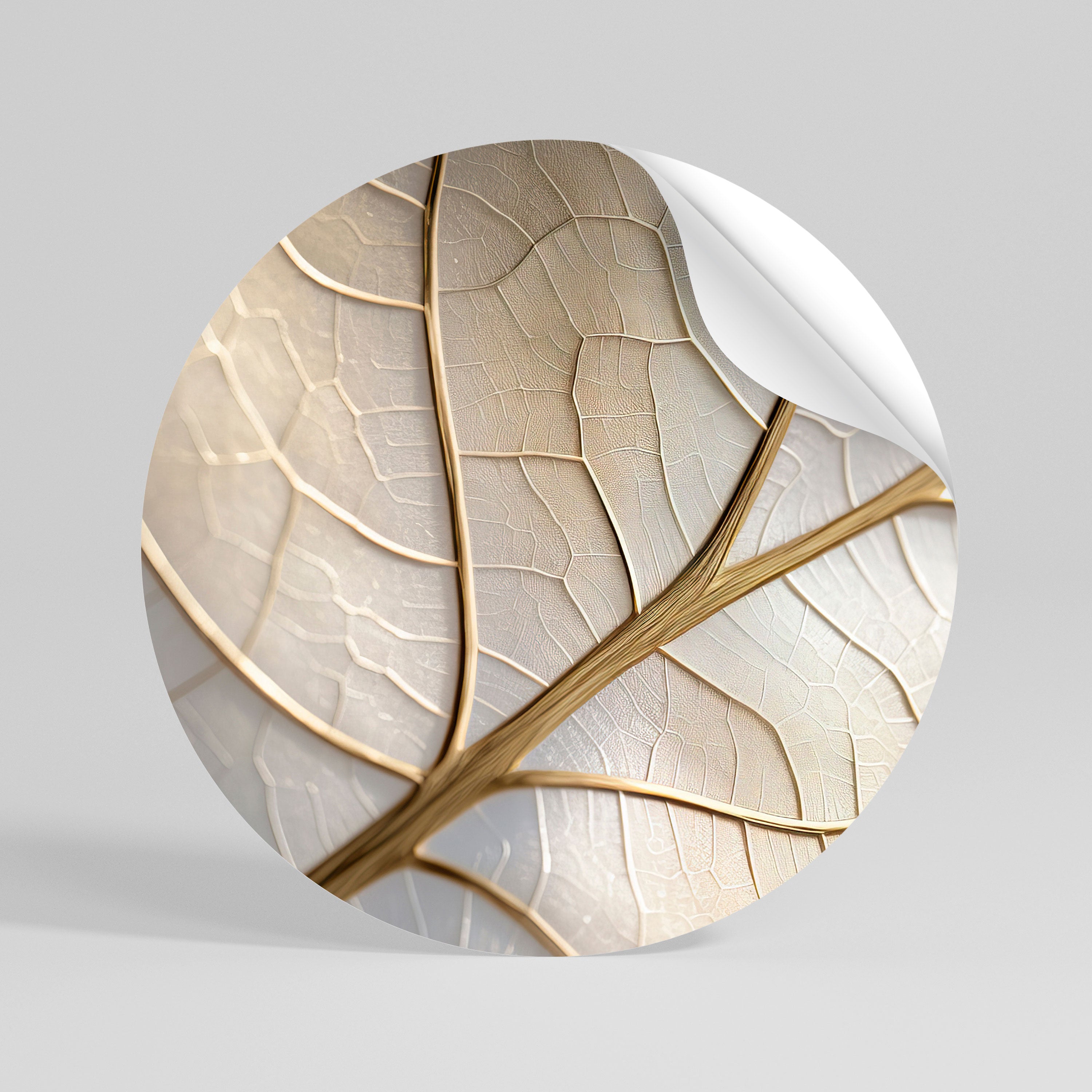 GOLDEN LEAF WHISPERS Peel and Stick Round Sticker