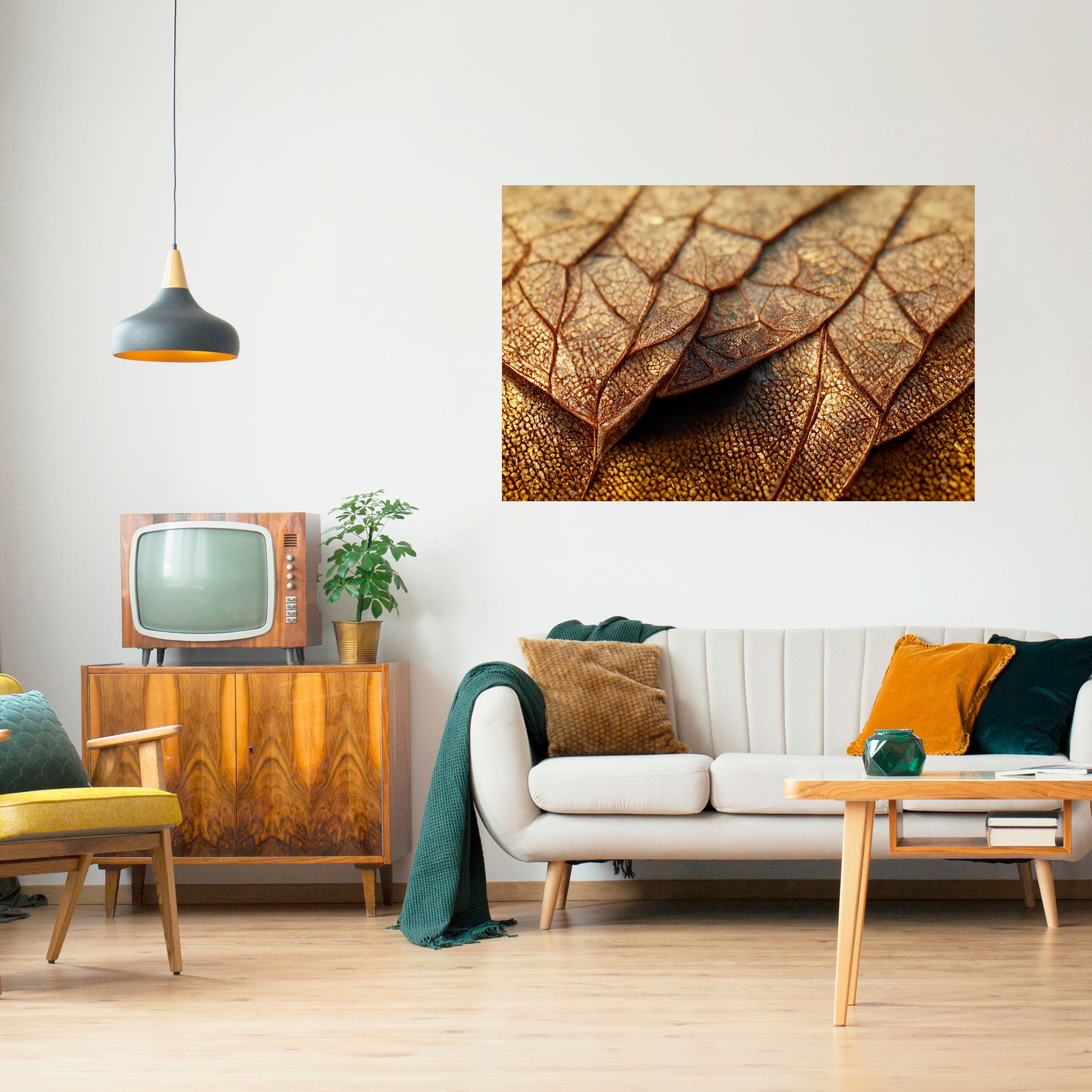 ESTUDIO DE TEXTURA RÚSTICA Póster horizontal autoadhesivo