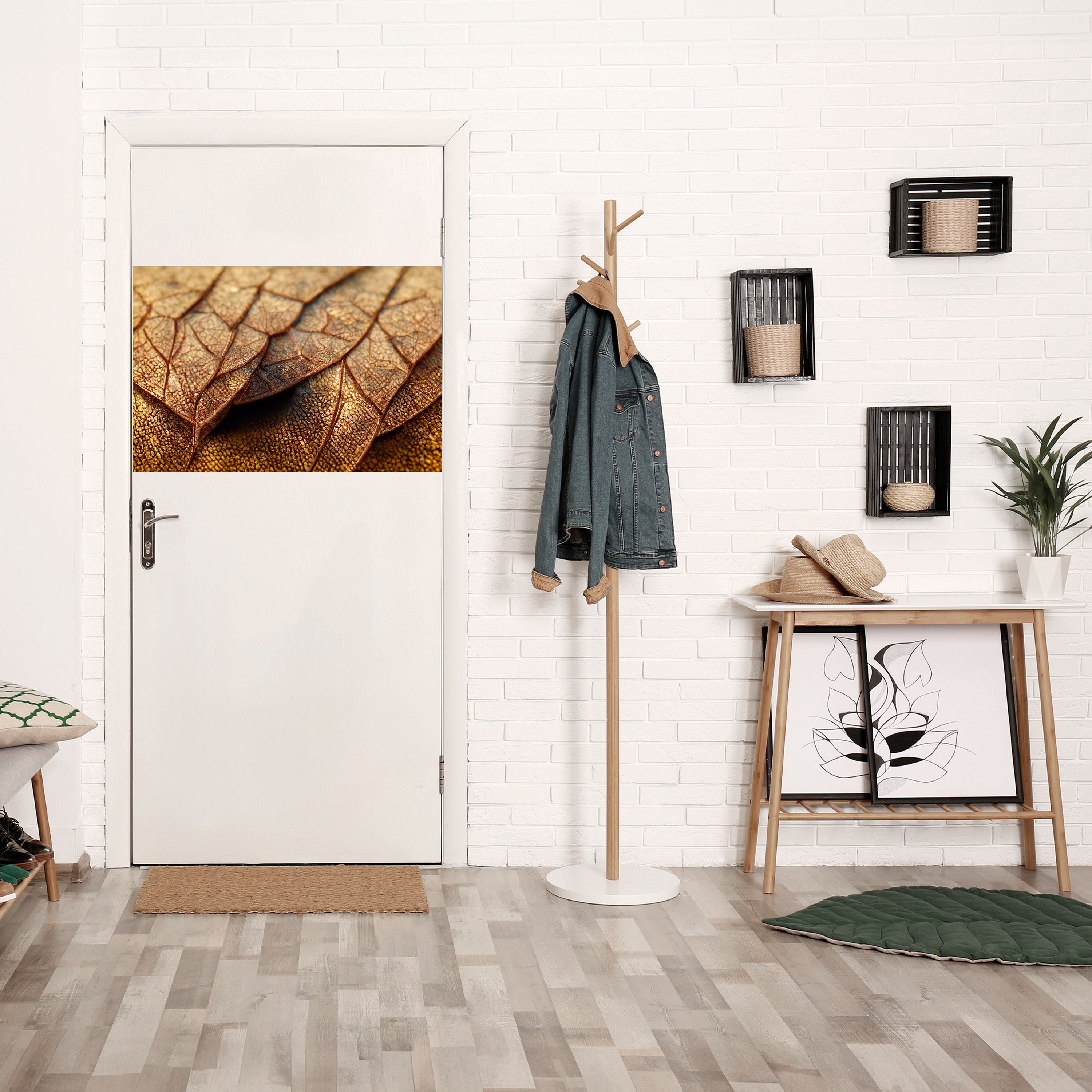 ESTUDIO DE TEXTURA RÚSTICA Póster horizontal autoadhesivo