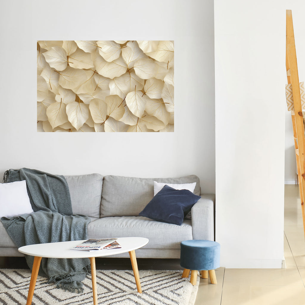 SINFONÍA DE HOJAS DE PERGEL Póster horizontal autoadhesivo