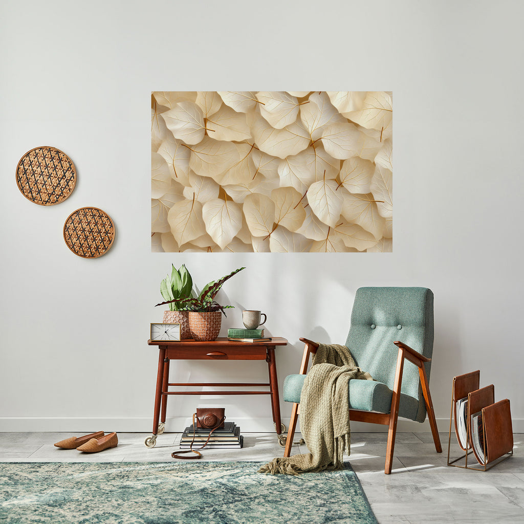 SINFONÍA DE HOJAS DE PERGEL Póster horizontal autoadhesivo