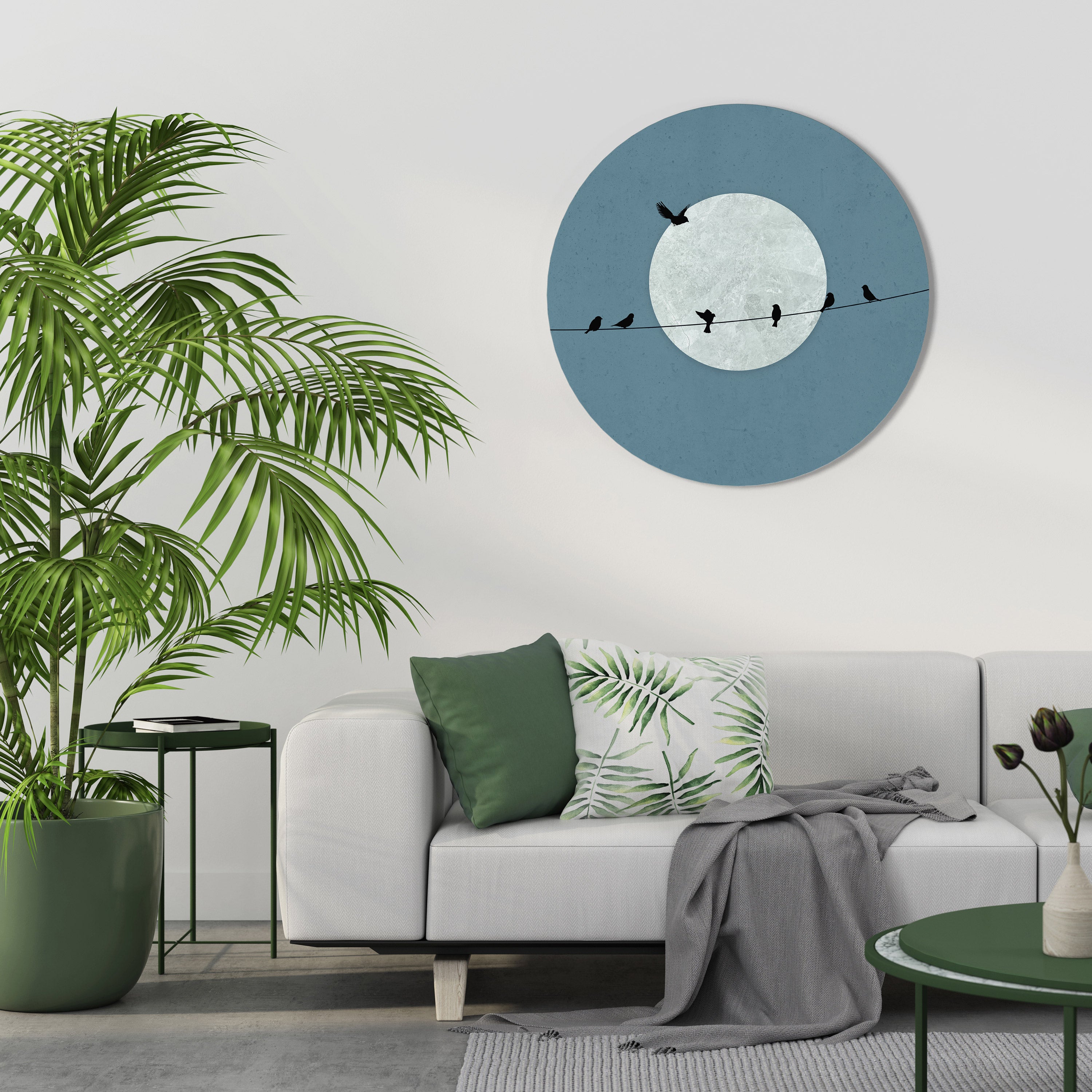 MOONLIT REST Round Wall Art