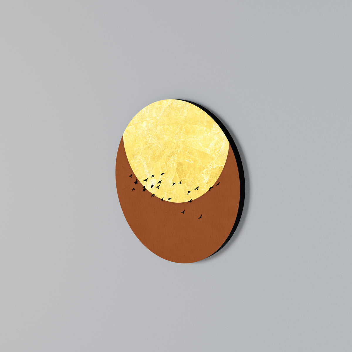 MOONLIT MIGRATION Round Wall Art