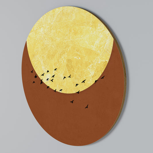 MOONLIT MIGRATION Arte de pared redondo