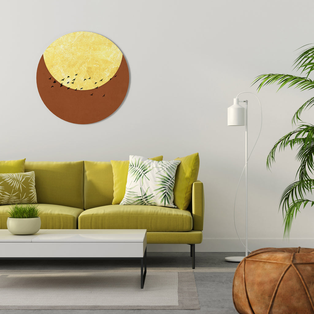 MOONLIT MIGRATION Round Wall Art