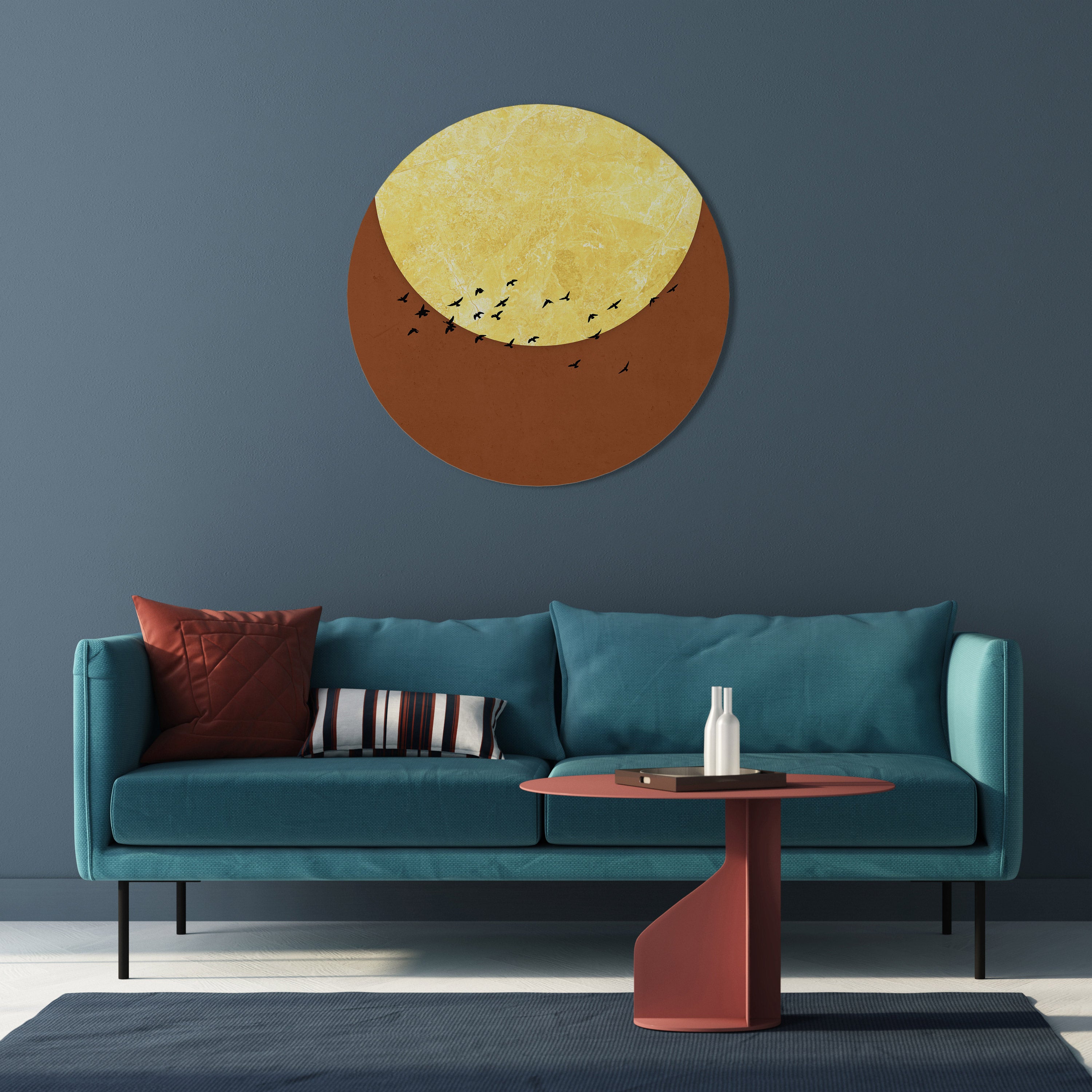 MOONLIT MIGRATION Round Wall Art
