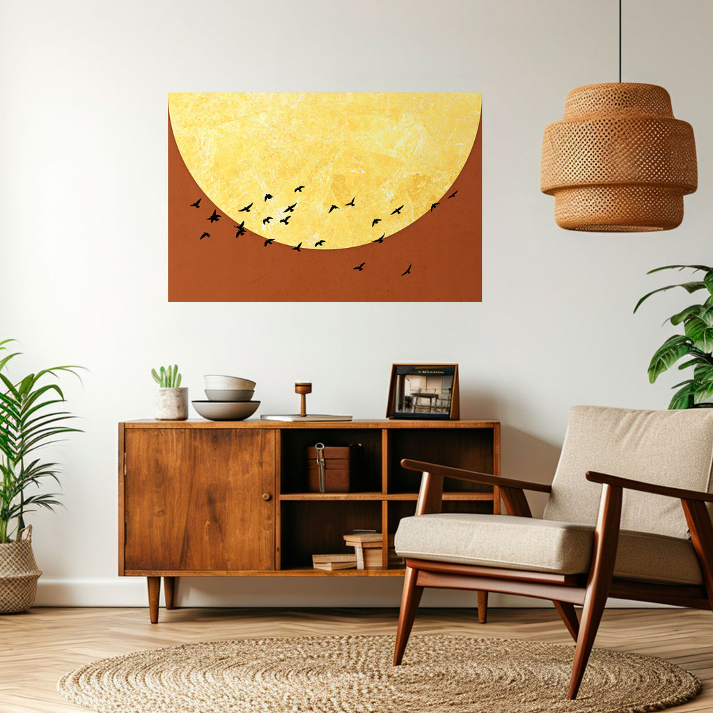 Póster horizontal autoadhesivo MIGRACIÓN A LA LUZ DE LA LUNA