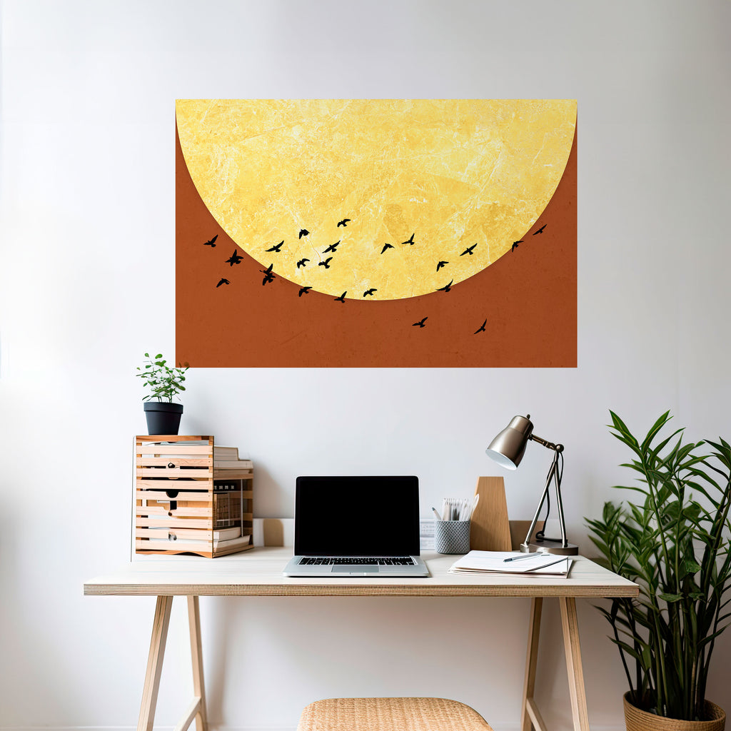 Póster horizontal autoadhesivo MIGRACIÓN A LA LUZ DE LA LUNA