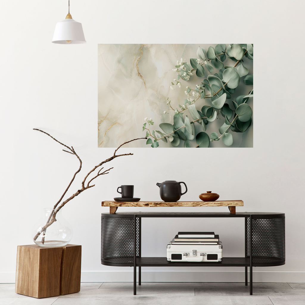 Póster horizontal autoadhesivo "ELEGANT LEAF BALLET"