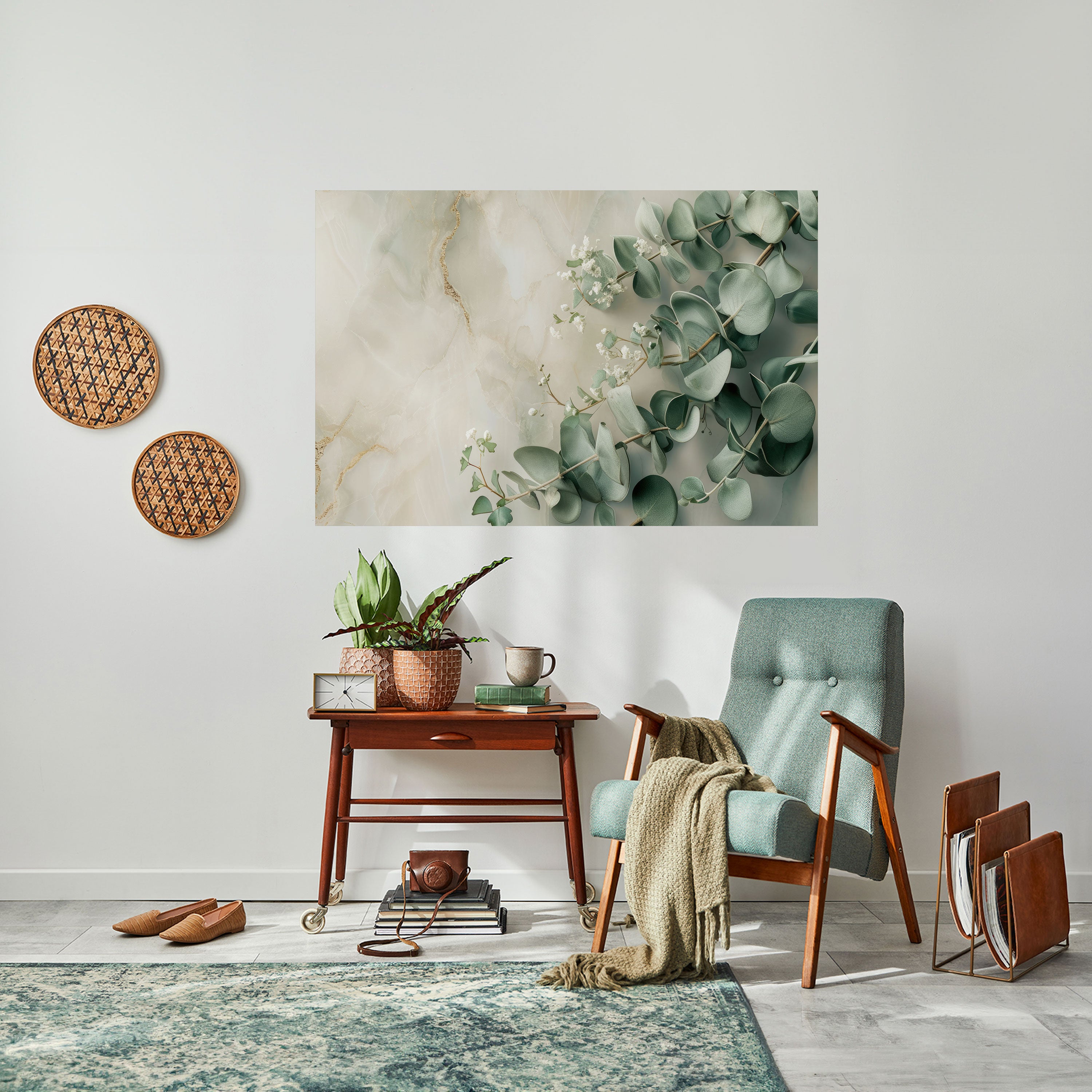 Póster horizontal autoadhesivo "ELEGANT LEAF BALLET"