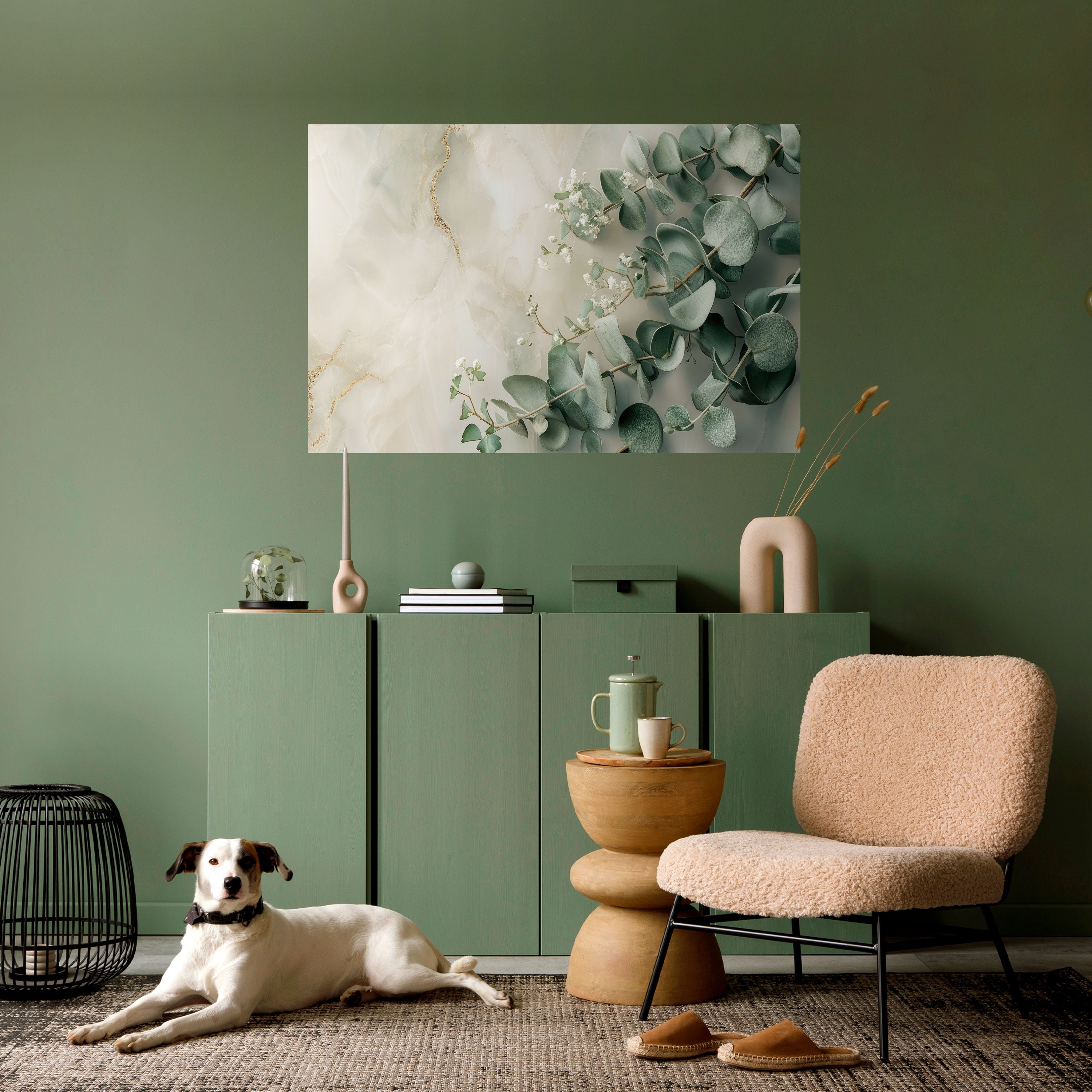 Póster horizontal autoadhesivo "ELEGANT LEAF BALLET"