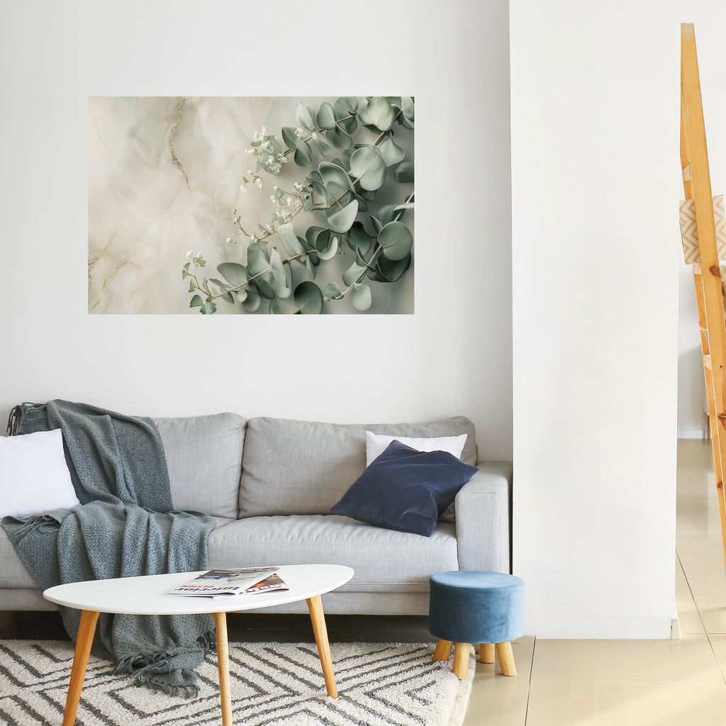 Póster horizontal autoadhesivo "ELEGANT LEAF BALLET"