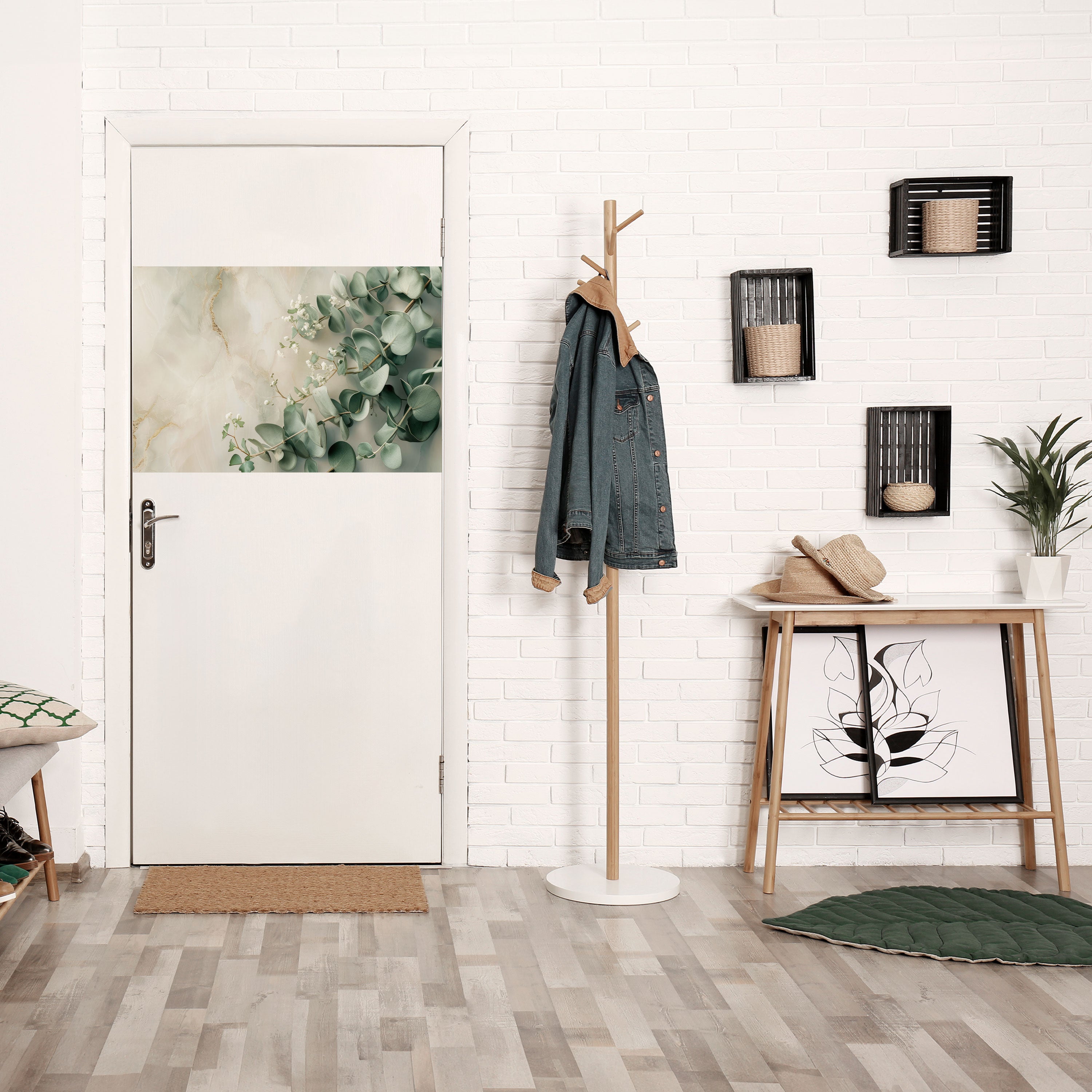 Póster horizontal autoadhesivo "ELEGANT LEAF BALLET"