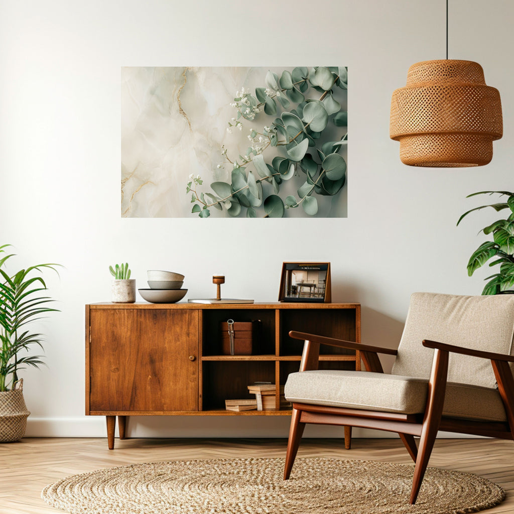 Póster horizontal autoadhesivo "ELEGANT LEAF BALLET"