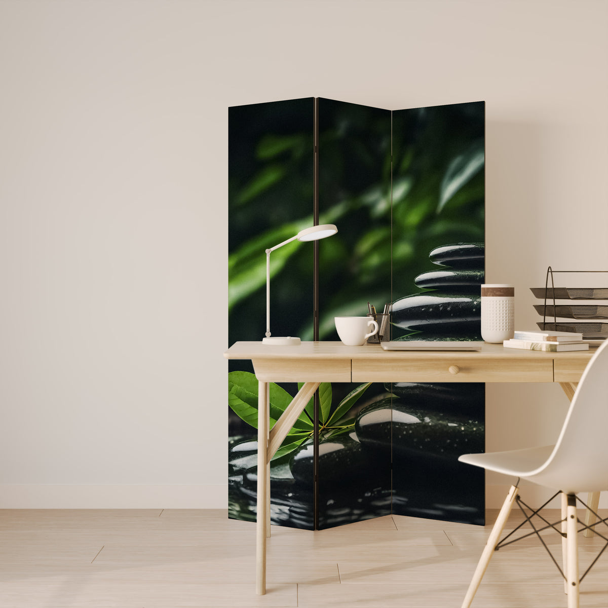 HARMONY STONES Biombo de 3 paneles