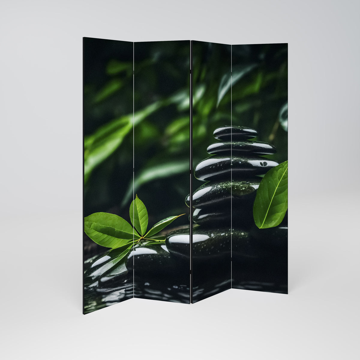 HARMONY STONES Biombo de 4 paneles