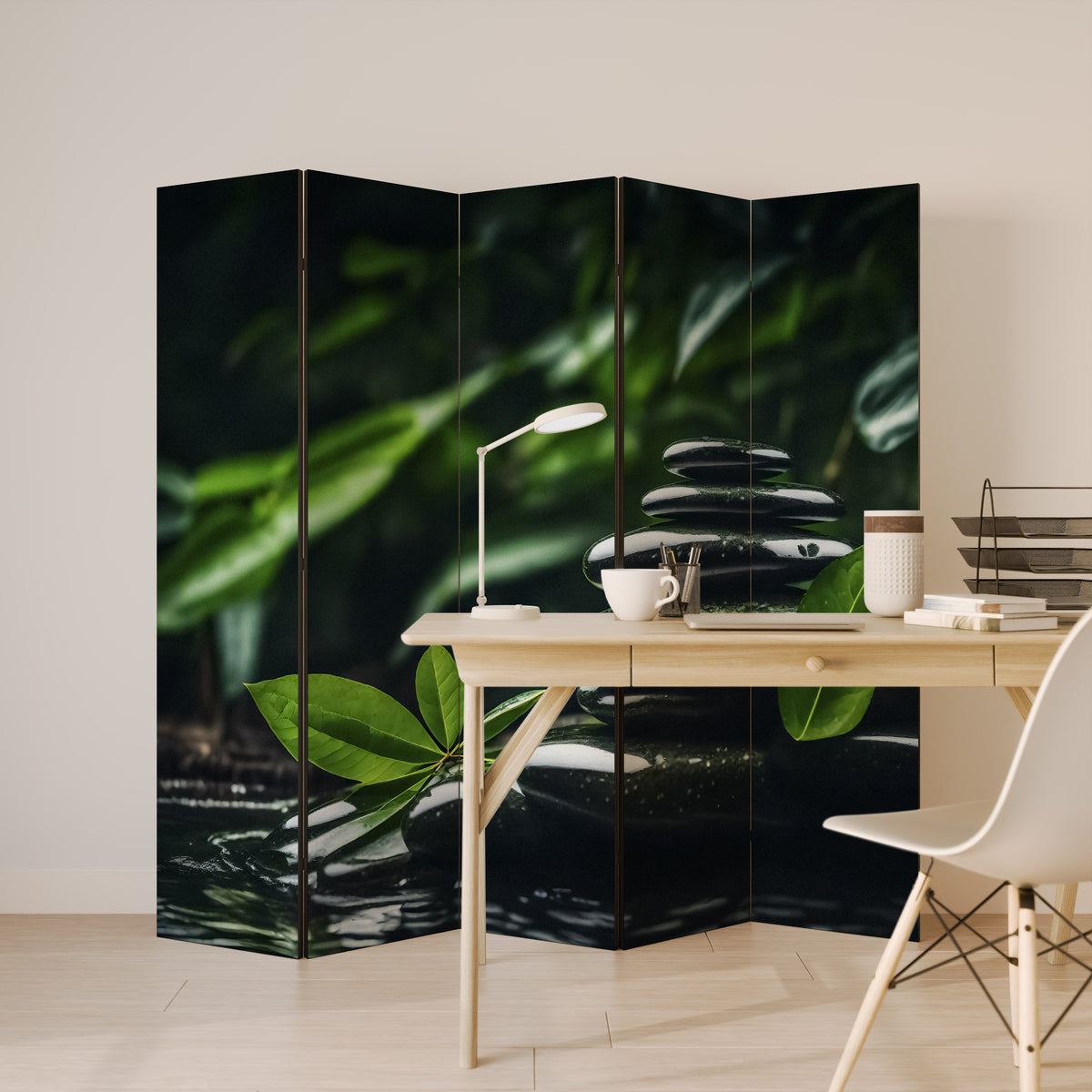 HARMONY STONES Biombo de 5 paneles