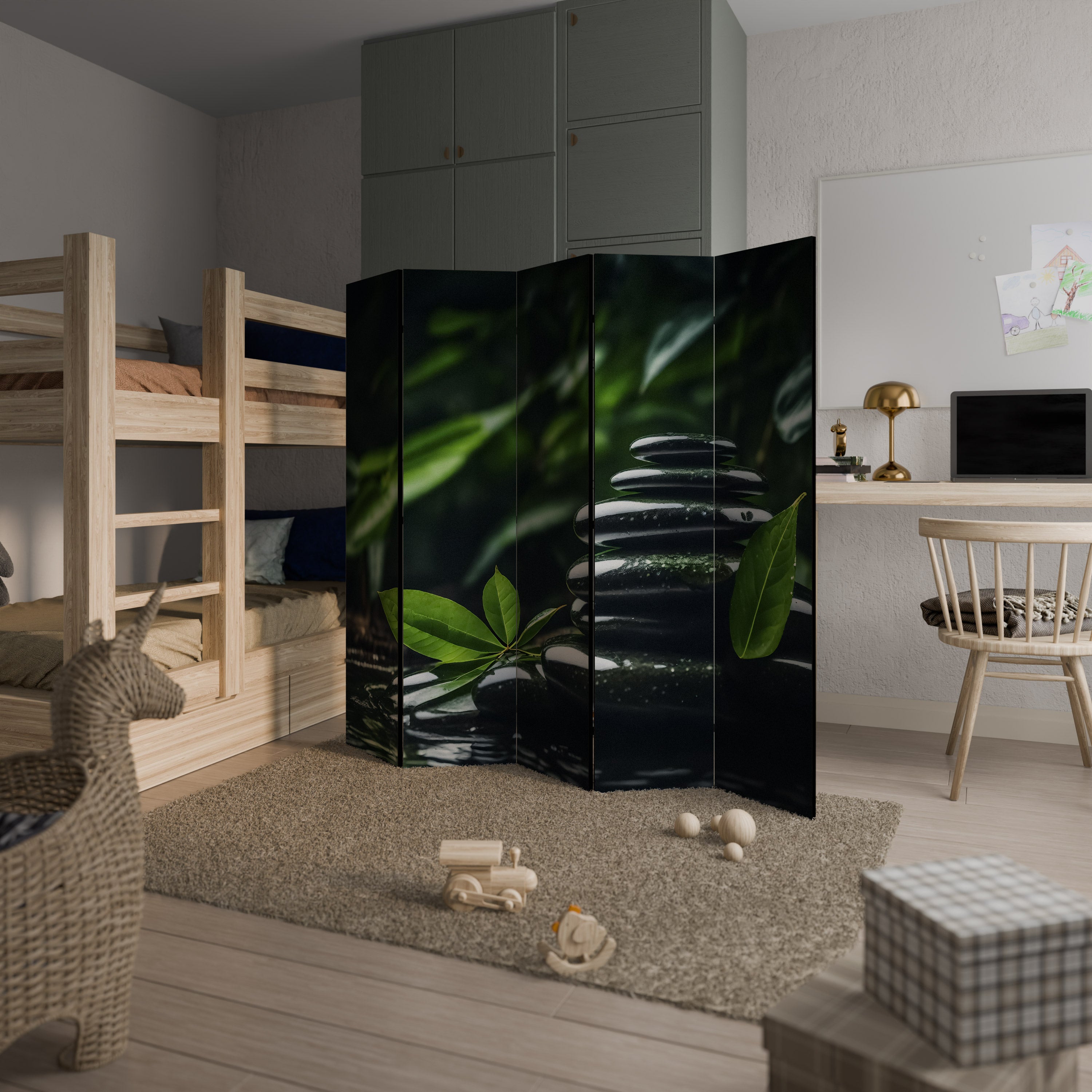 HARMONY STONES Biombo de 5 paneles