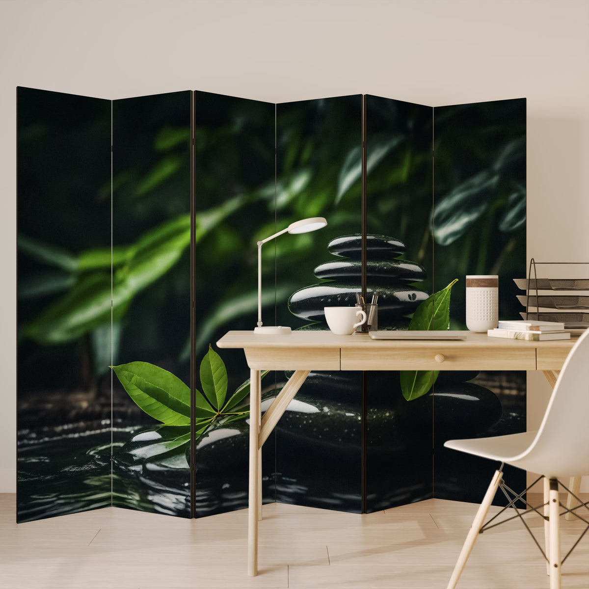 HARMONY STONES Biombo de 6 paneles