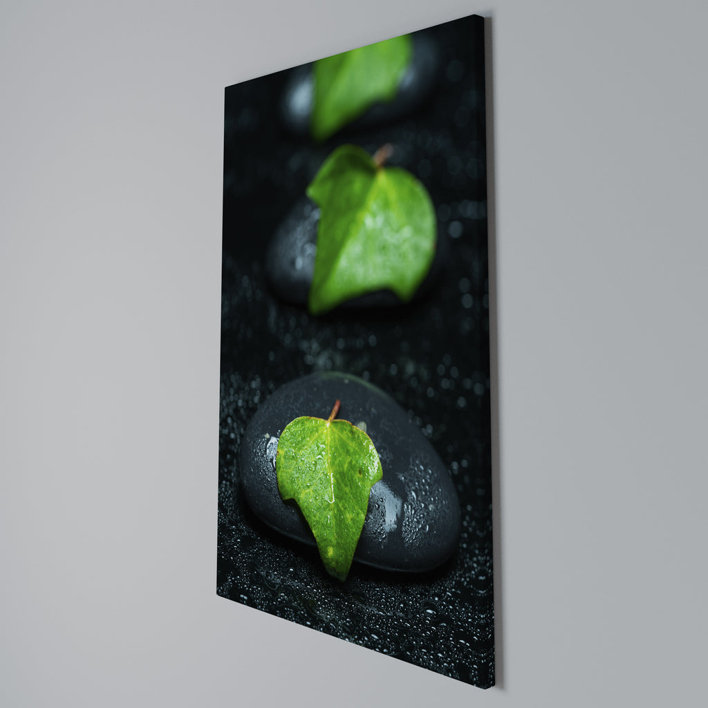 RAINDROPS ON STONE Vertical Canvas Print