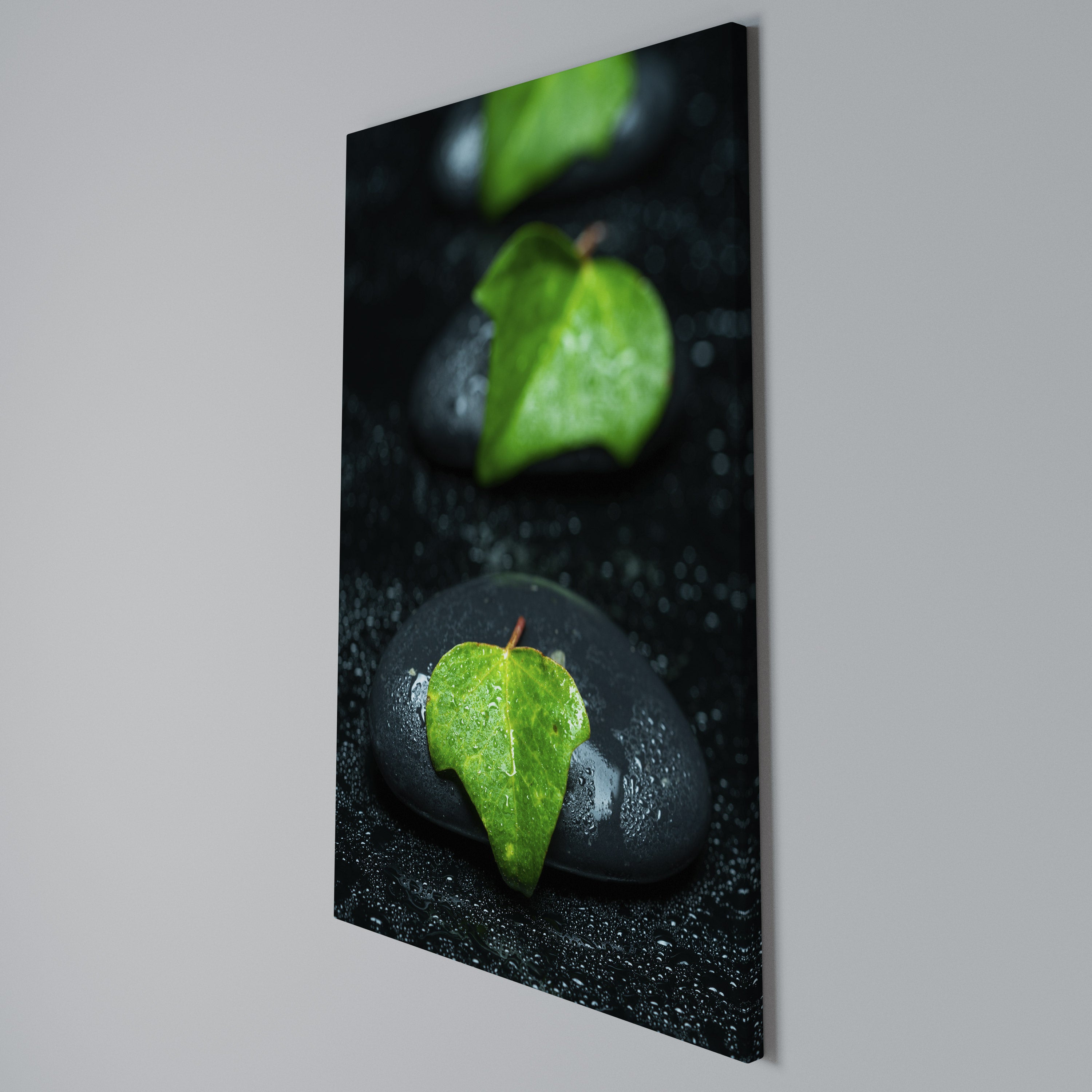 RAINDROPS ON STONE Vertical Canvas Print