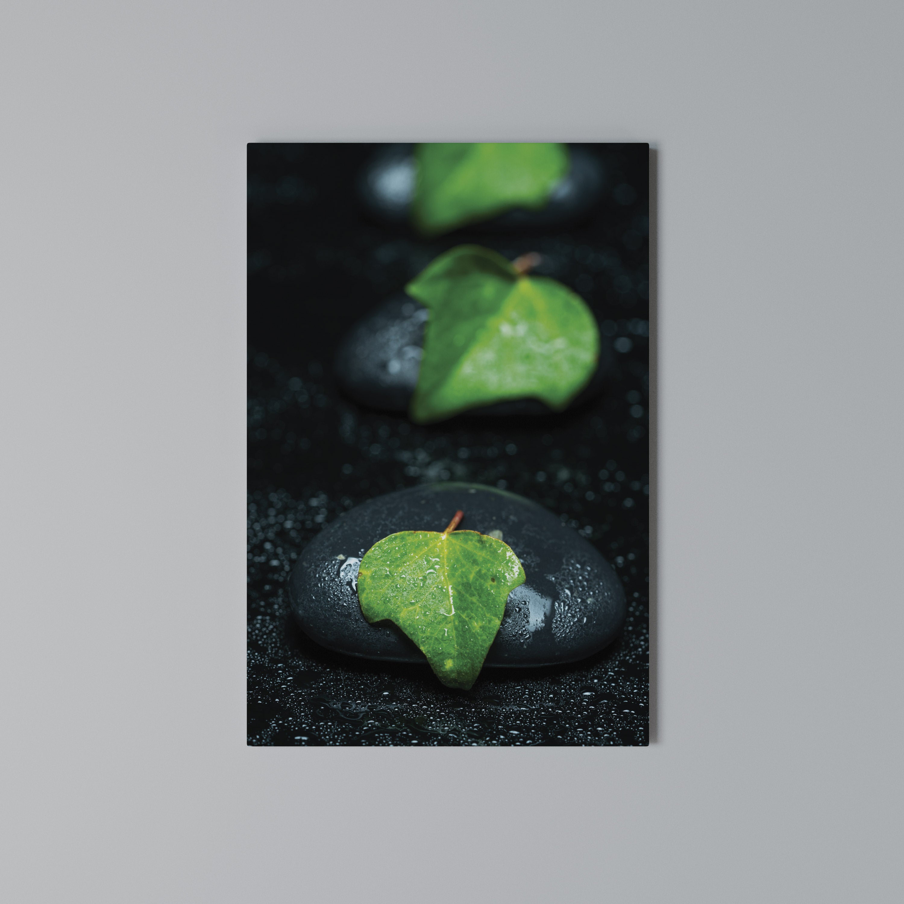RAINDROPS ON STONE Vertical Canvas Print