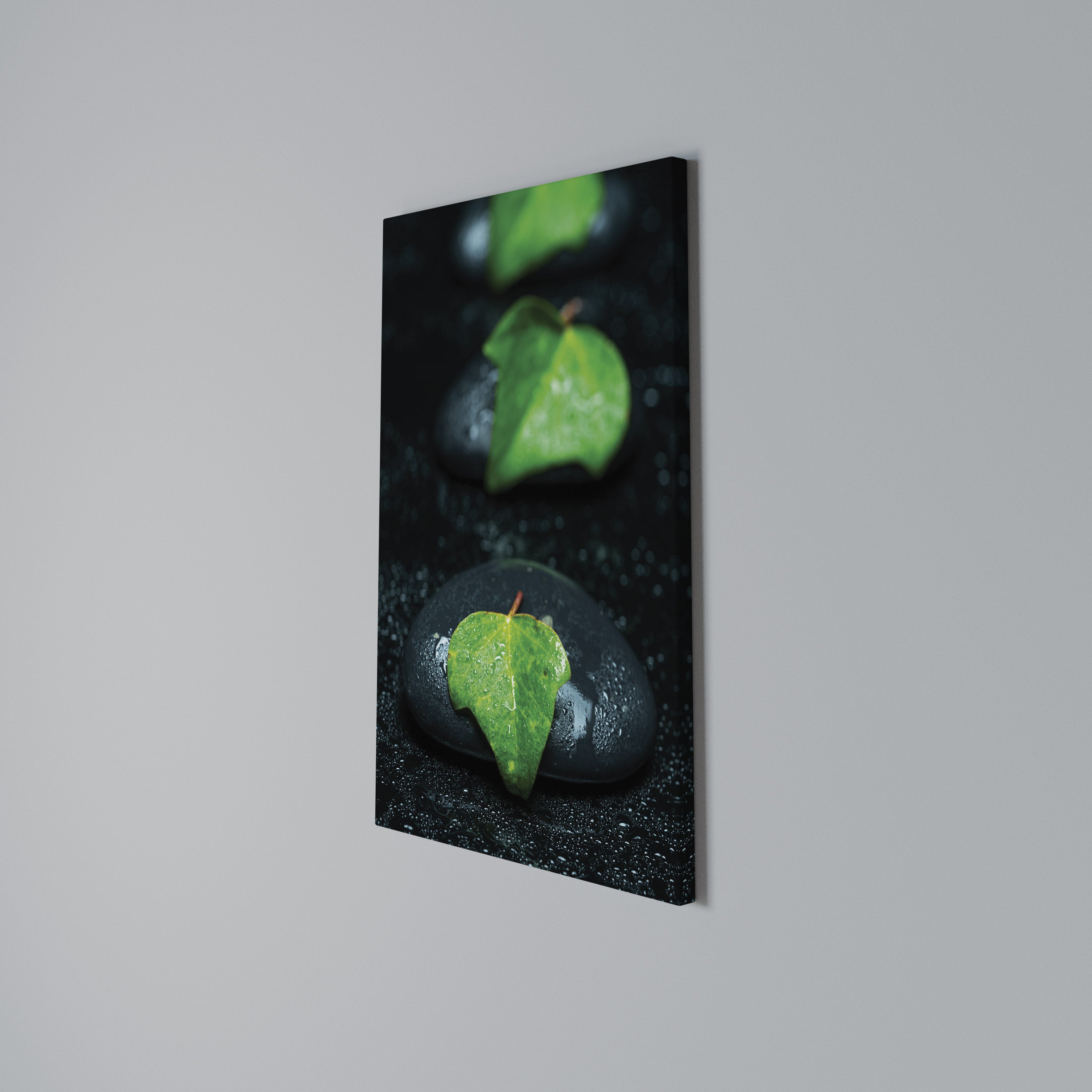 RAINDROPS ON STONE Vertical Canvas Print