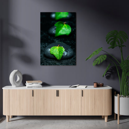 RAINDROPS ON STONE Vertical Canvas Print