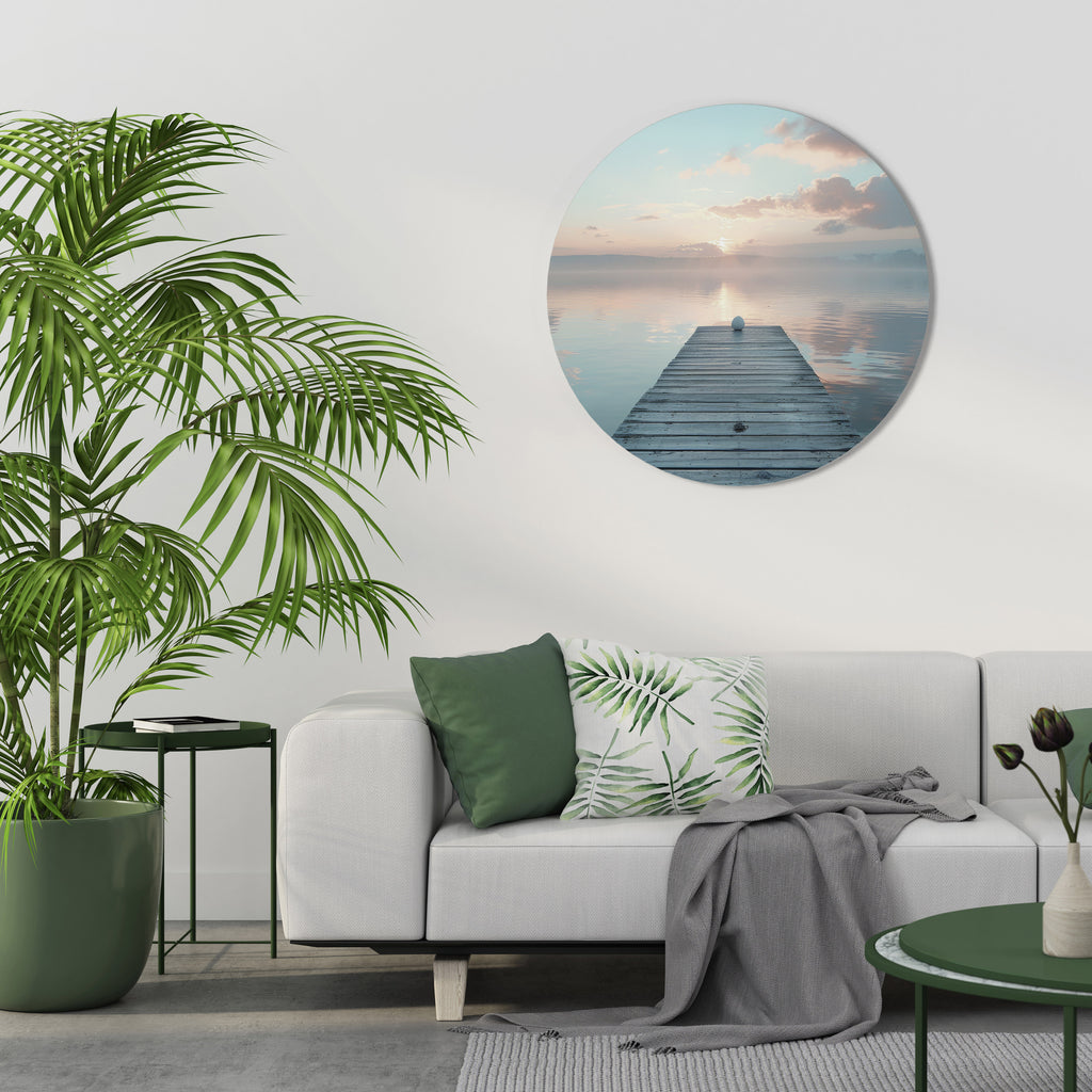 GENTLE MORNING MYSTIQUE Round Wall Art