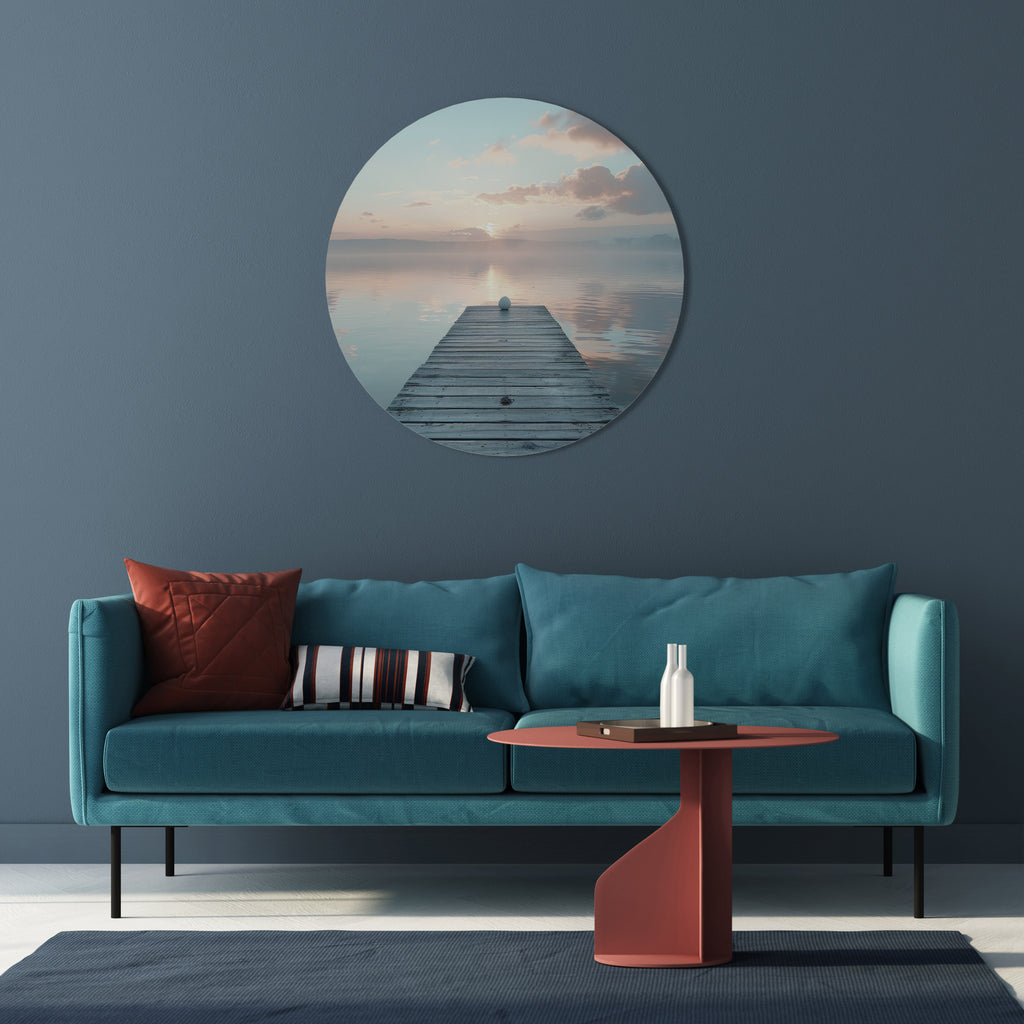 GENTLE MORNING MYSTIQUE Round Wall Art