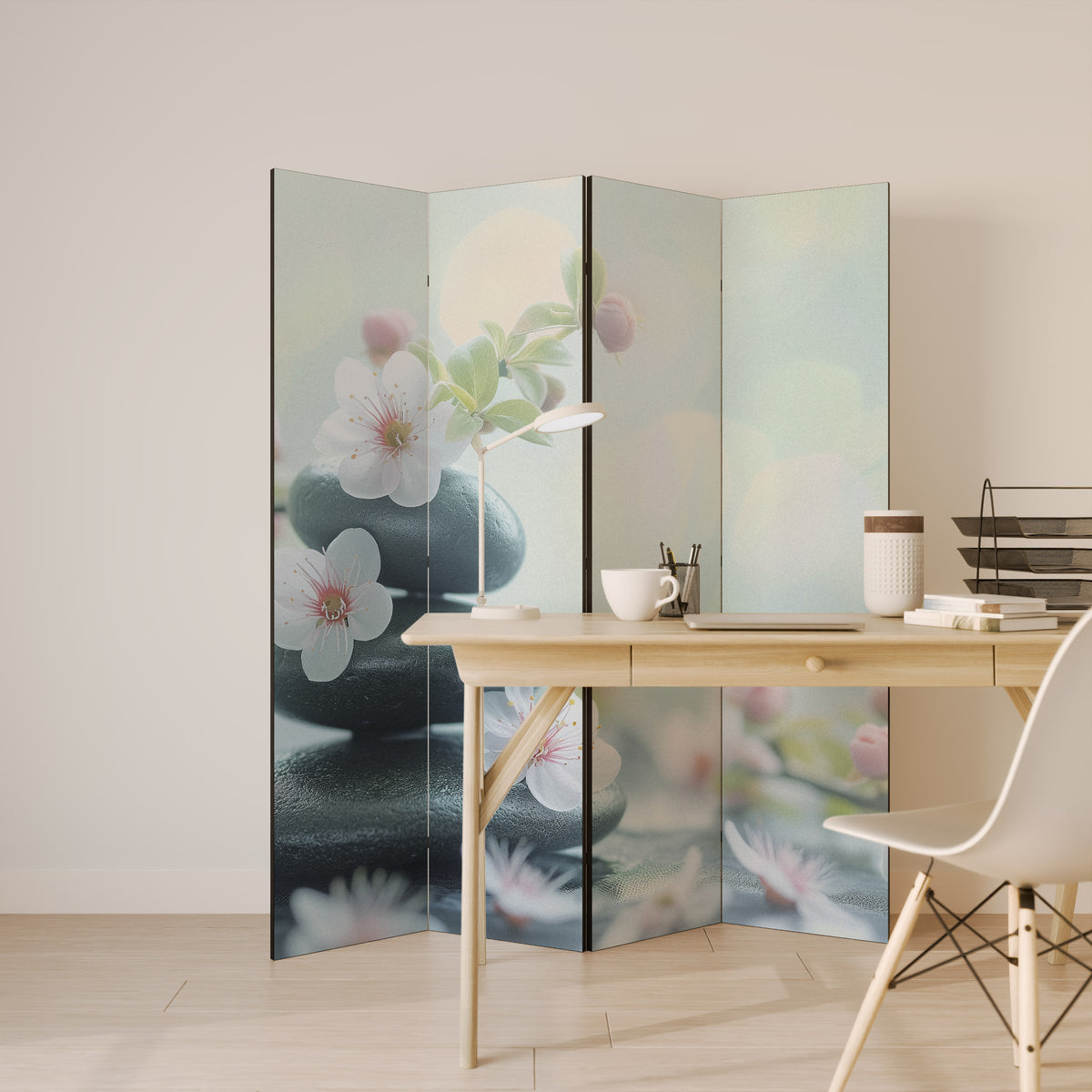 MINDFUL MOMENTS Biombo de 4 paneles