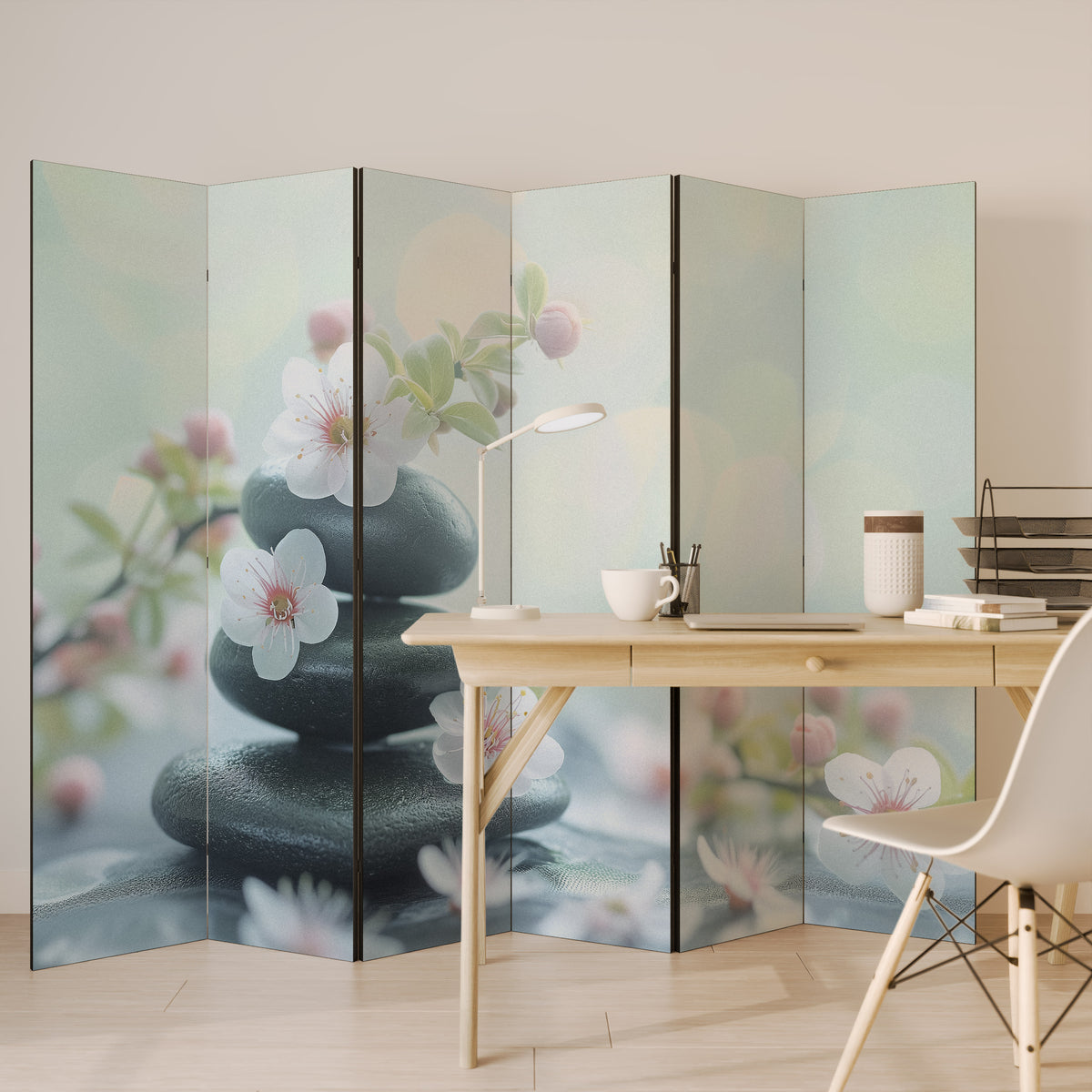 MINDFUL MOMENTS Biombo de 6 paneles